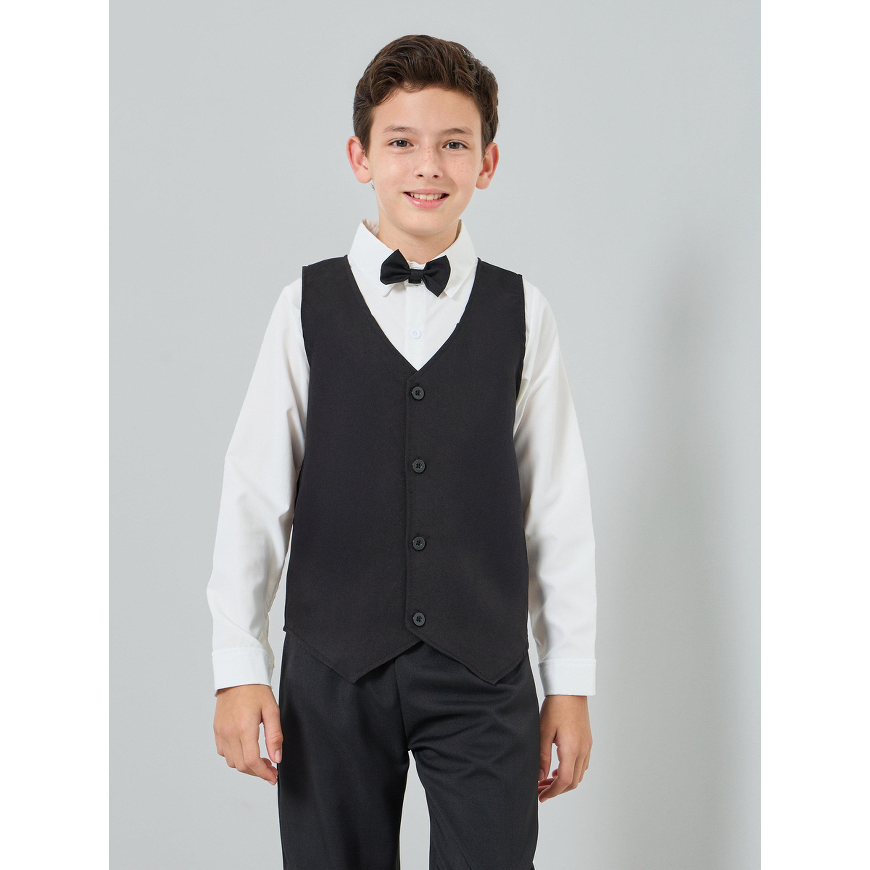 مجموعة من قميص أبيض وبنطال أسود وصديري بفيونكة-boys-clothing-setsandcoords-image-4