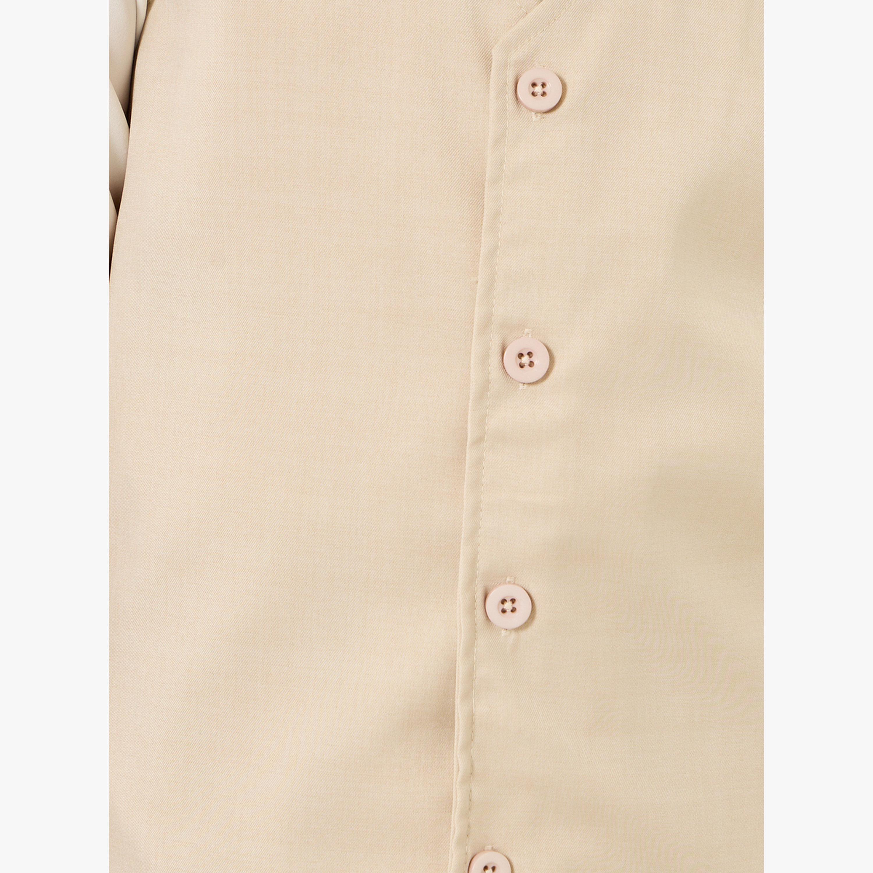 Amirah X Styli Boys Beige Waistcoat with Pants and Shirt with Bow Set-boys-clothing-setsandcoords-image-5