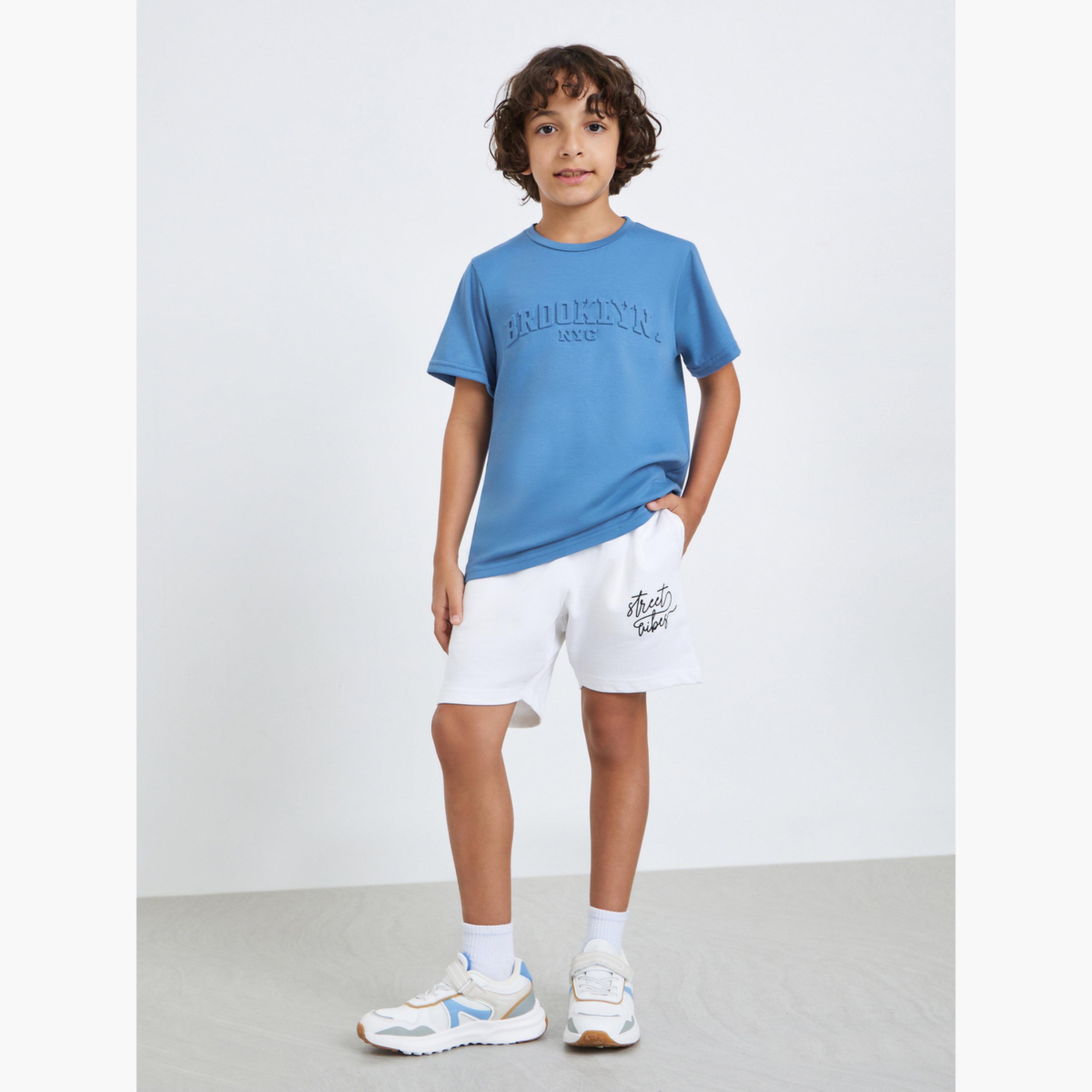 Styli Boys Blue Embossed Detail Oversized T-Shirt-boys-clothing-tshirtsandpolos-image-2