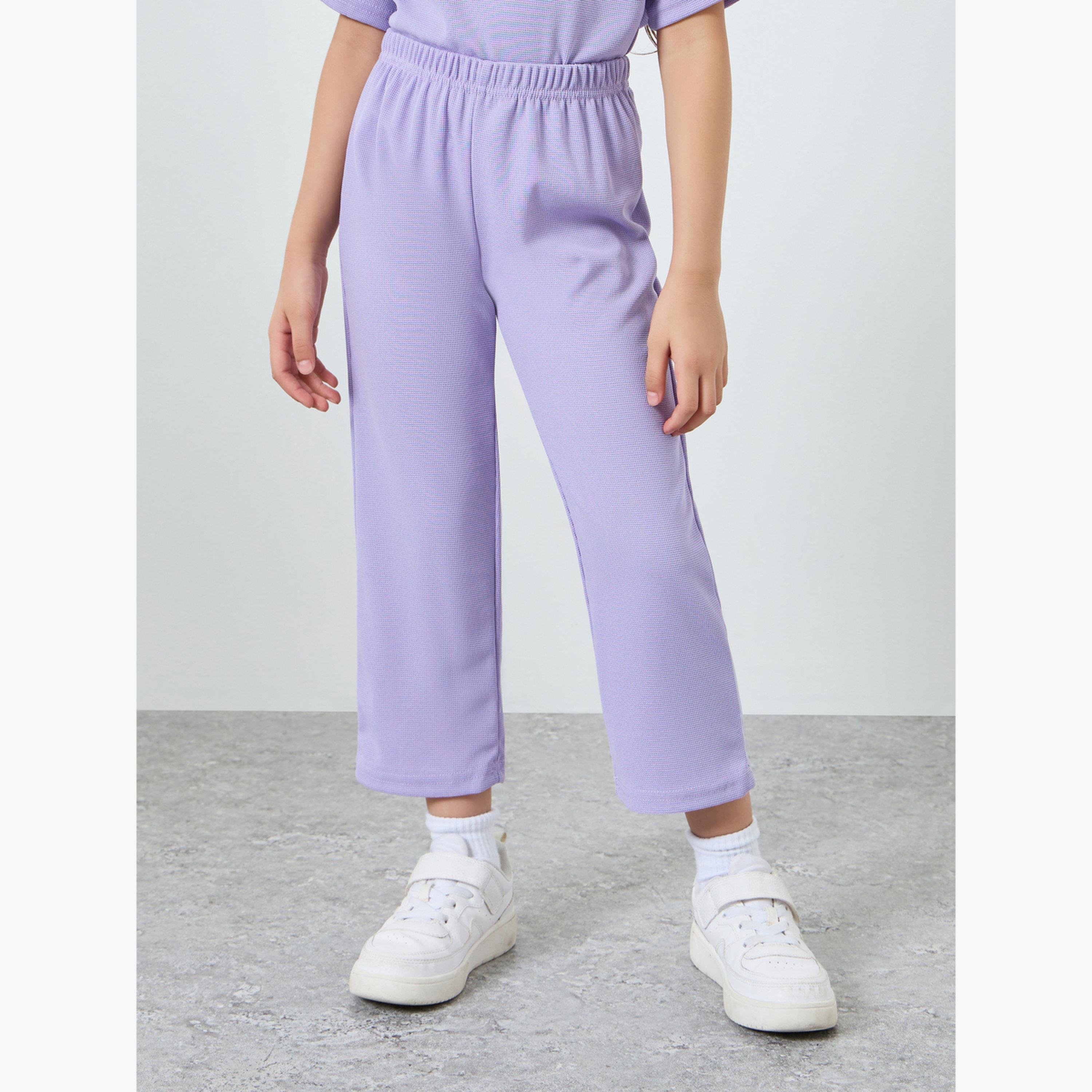 Styli Girls Lilac Knit Top with Trousers Set-girls-clothing-setsandcoords-image-4