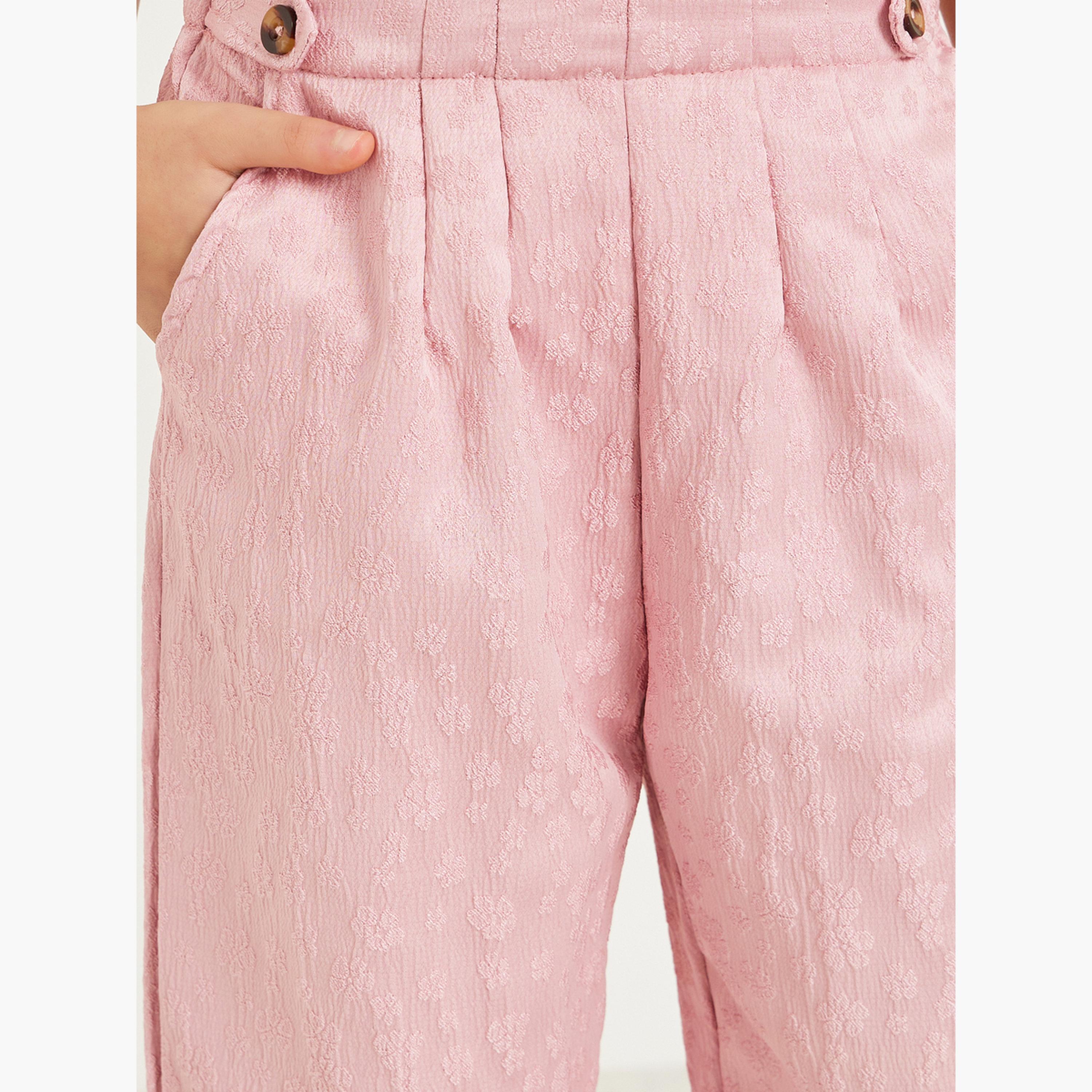 بنطال بأرجل واسعة وتفاصيل جاكار-girls-clothing-bottoms-trousers-image-3