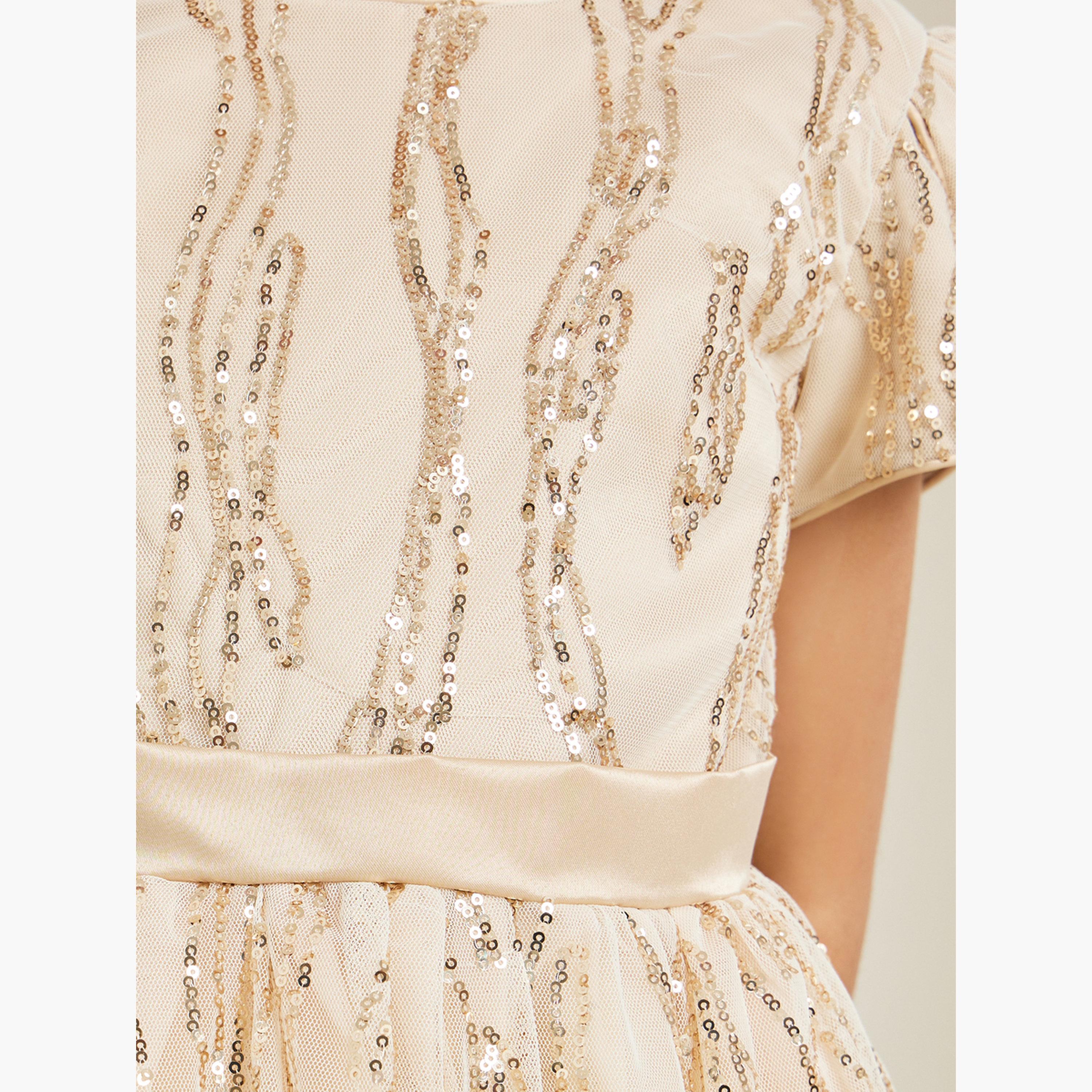 فستان بالترتر بأكمام قصيرة وحزام-girls-clothing-dressesandjumpsuits-image-3
