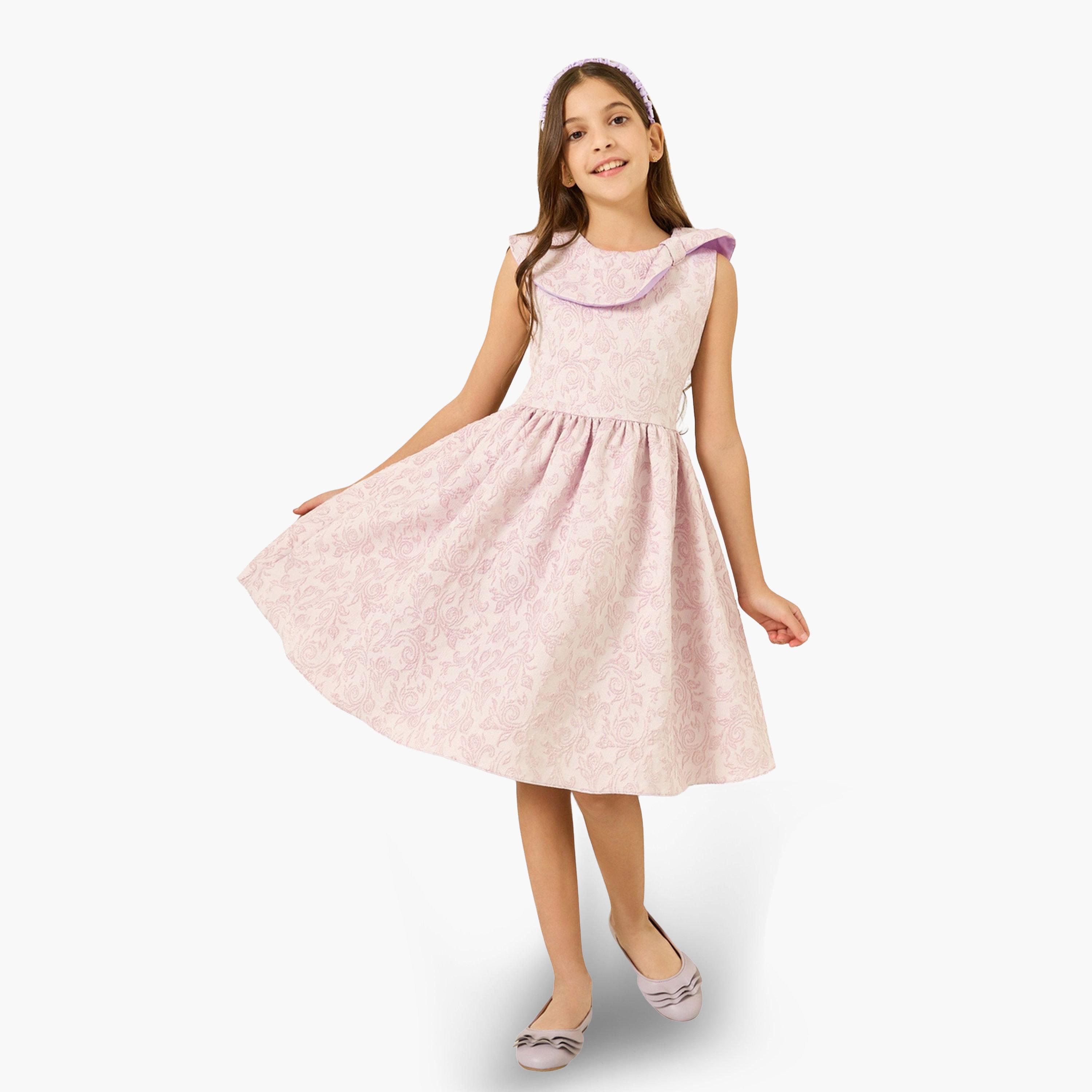 فستان جاكار بلا أكمام-girls-clothing-dressesandjumpsuits-image-2