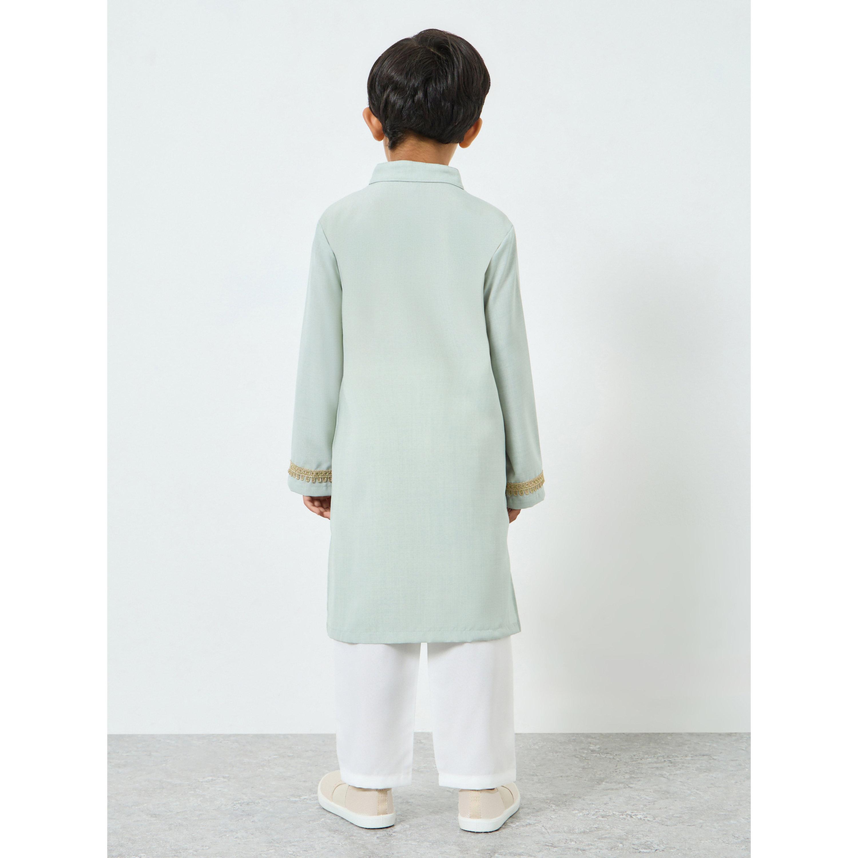 Styli Boys Green Embroidered Kurta with Pants Set-boys-clothing-setsandcoords-image-5