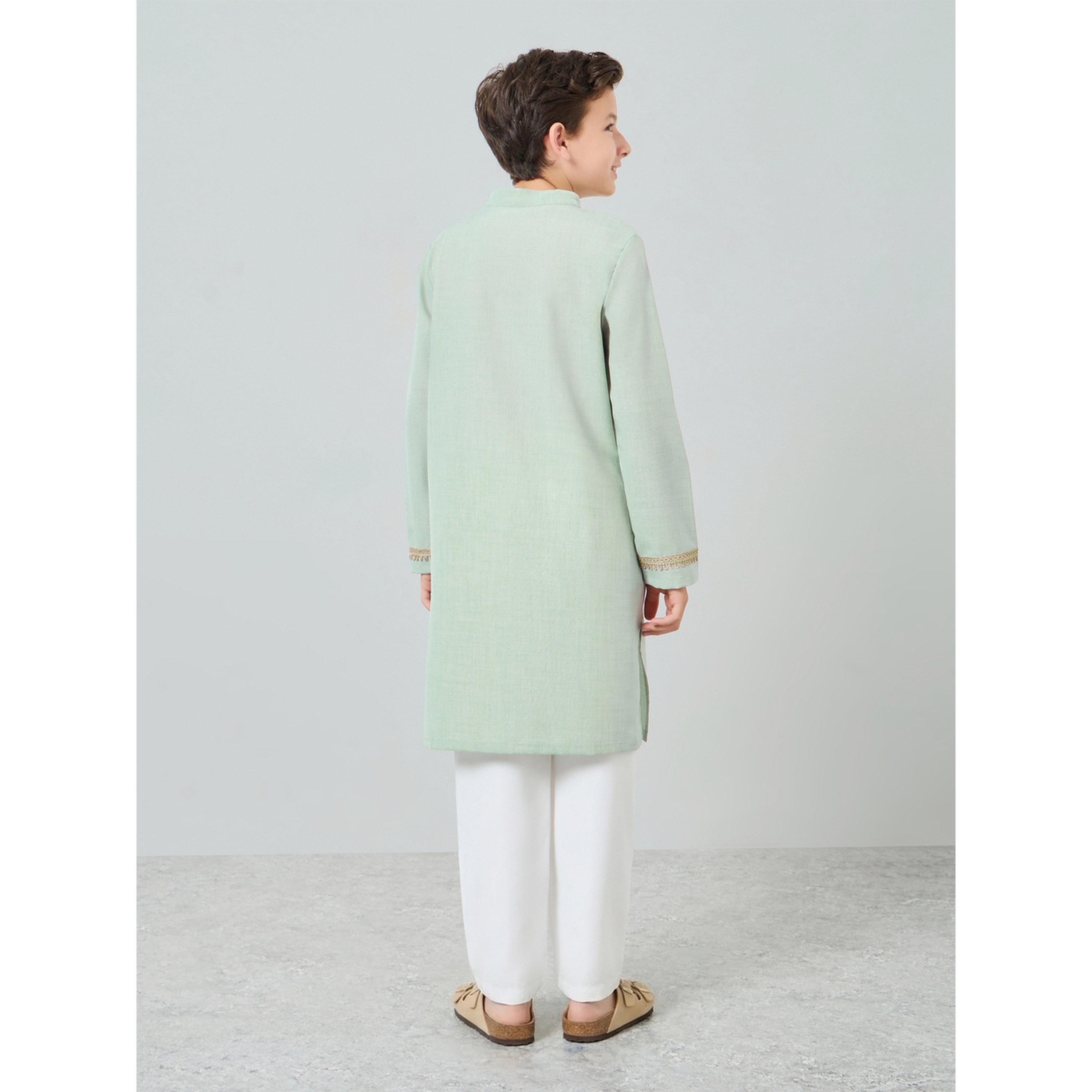 Styli Boys Green Embroidered Kurta with Pants Set-boys-clothing-setsandcoords-image-5