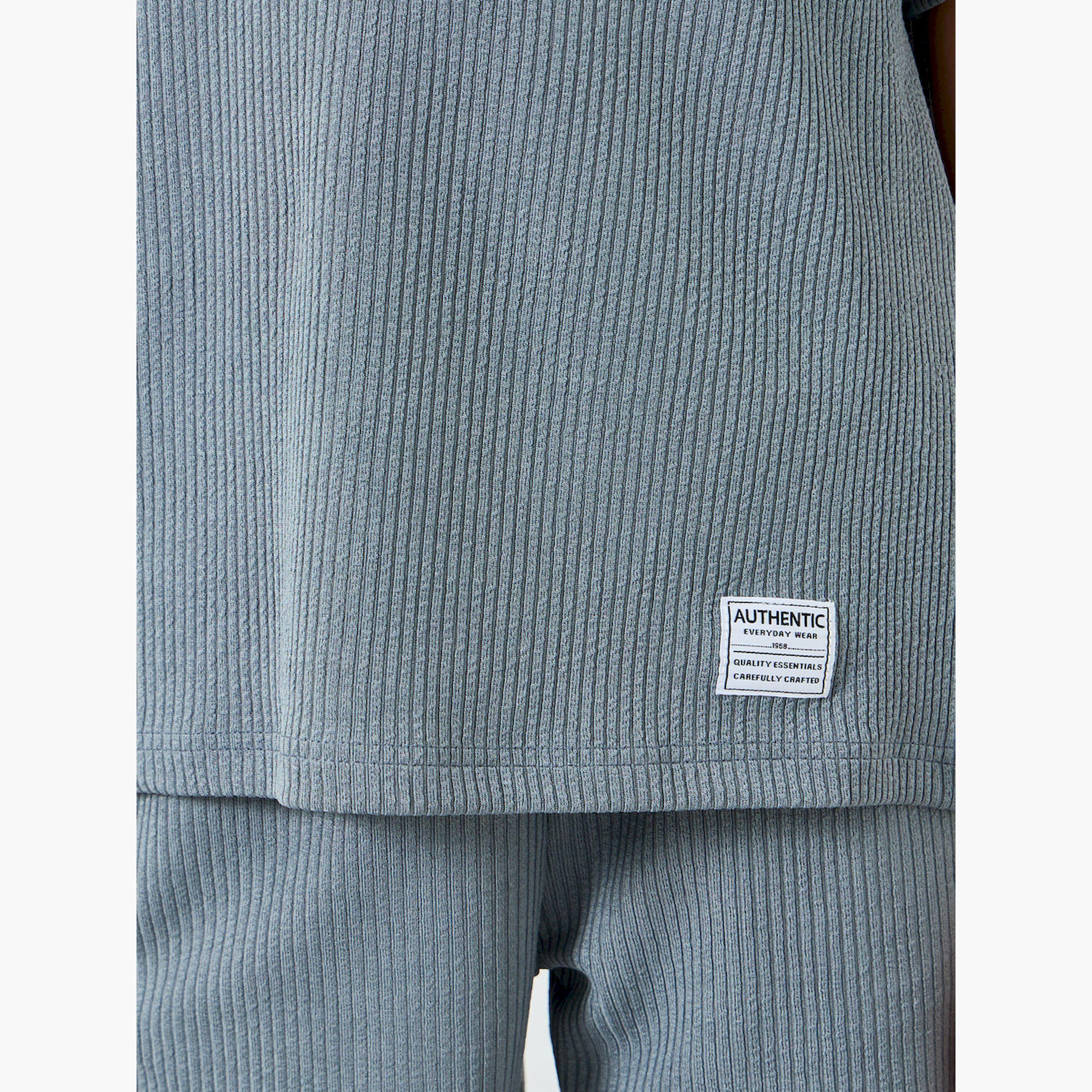 Styli Boys Ribbed Knit T-Shirt and Shorts Set-boys-clothing-setsandcoords-image-5