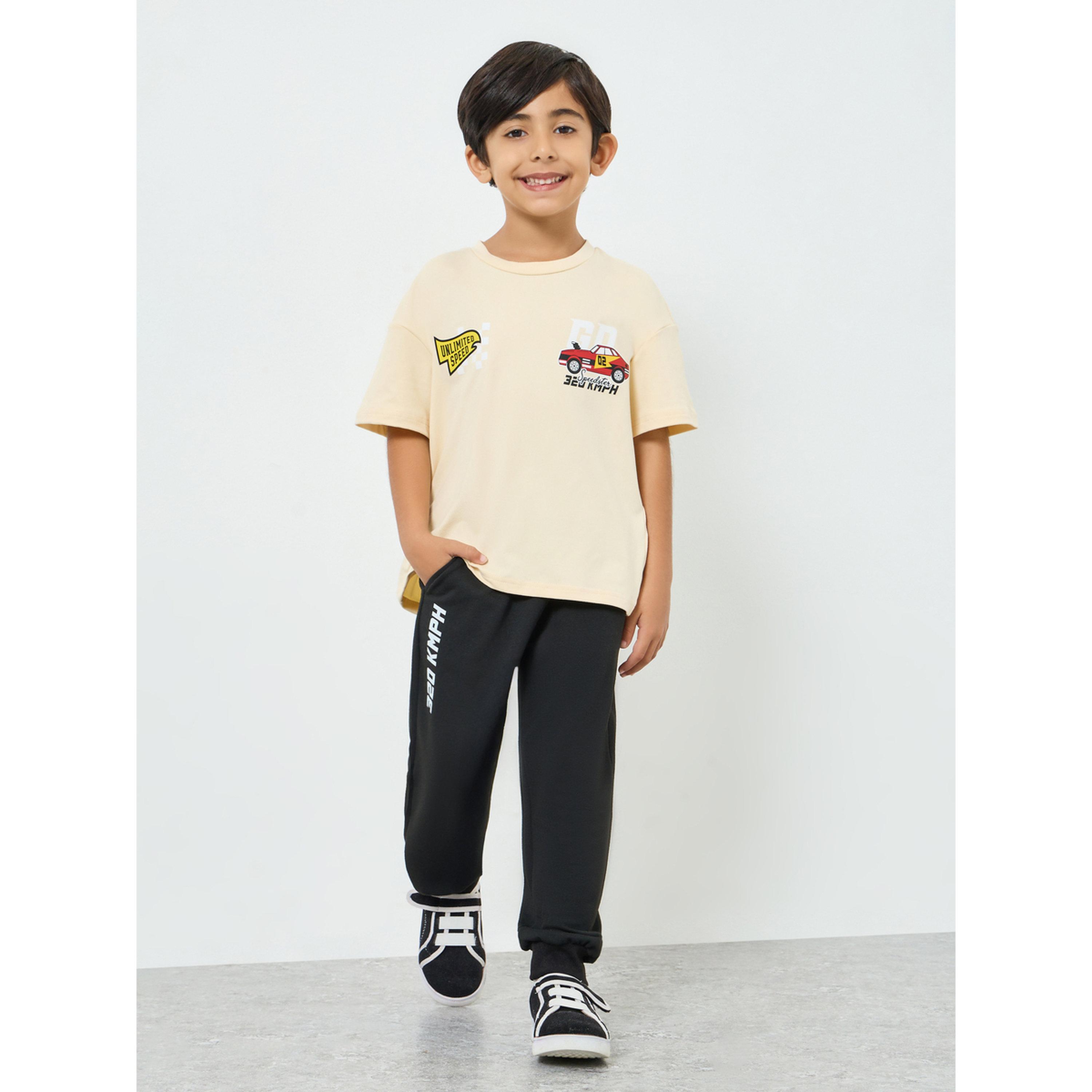Styli Boys Beige Graphic T-Shirt and Joggers Set-boys-clothing-setsandcoords-image-1