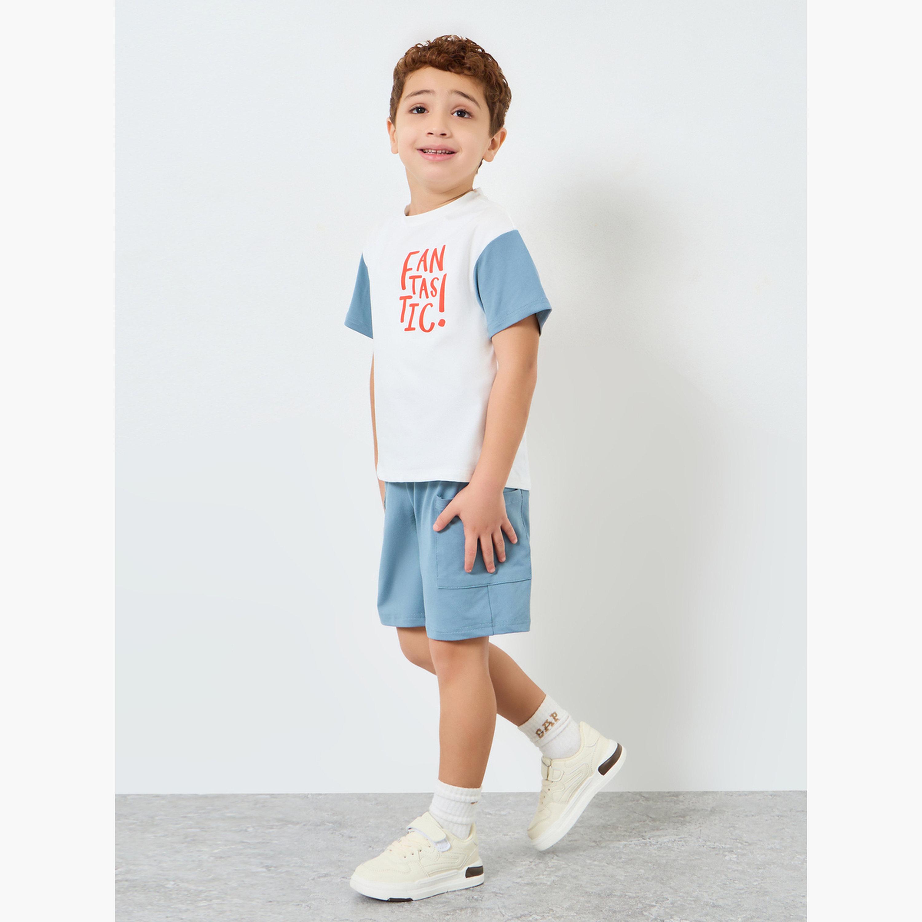 Styli Boy Color Block T-Shirt and Shorts Set-boys-clothing-setsandcoords-image-1