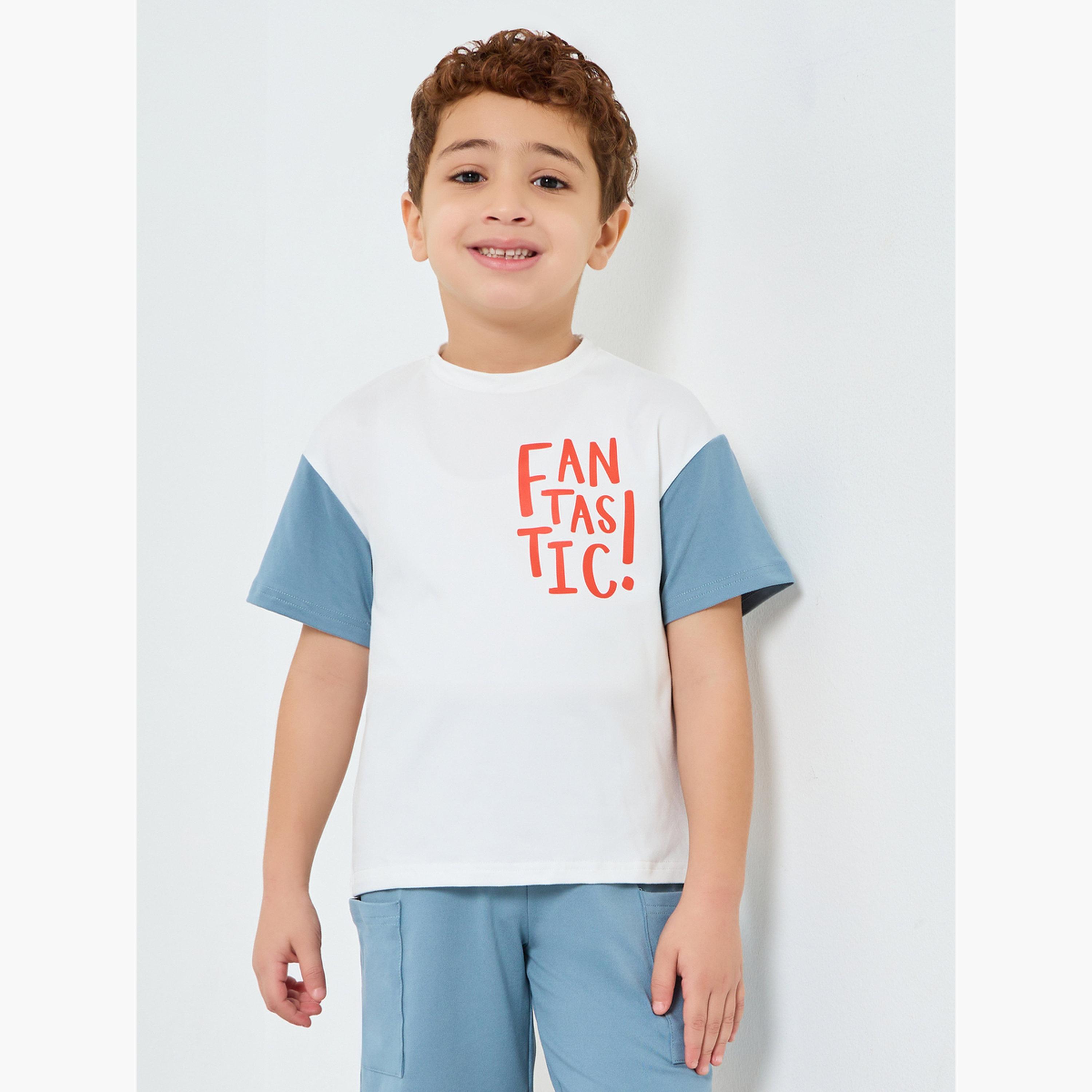Styli Boy Color Block T-Shirt and Shorts Set-boys-clothing-setsandcoords-image-2