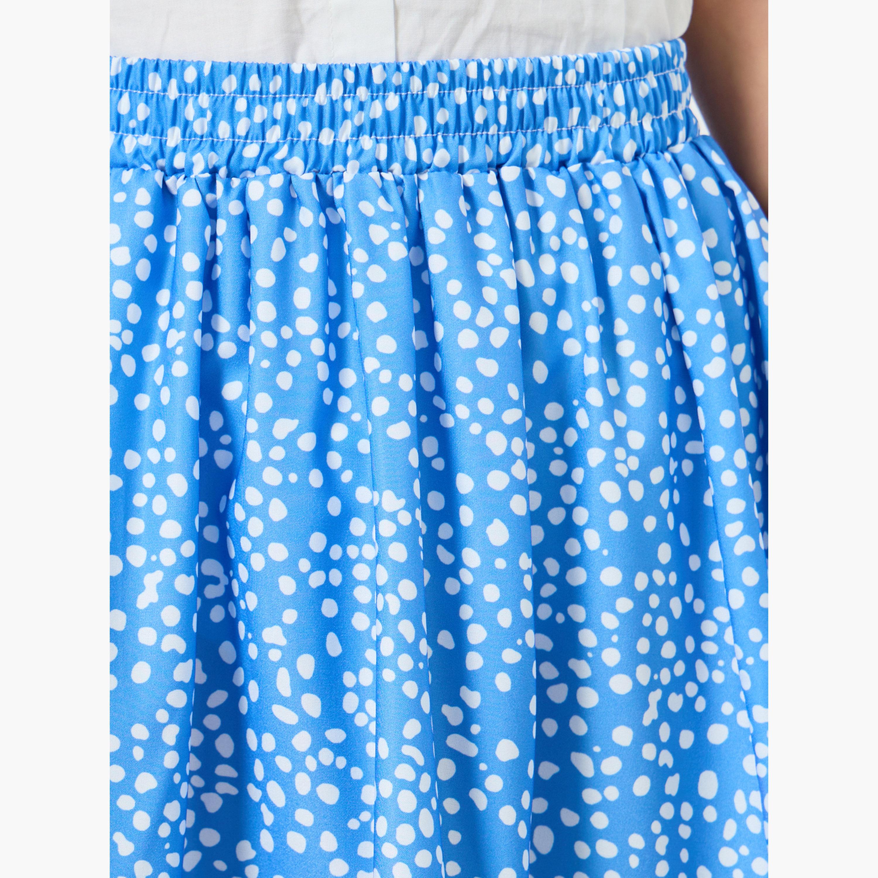 Styli Girls Blue Floral Maxi Skirt-girls-clothing-bottoms-skirts-image-3