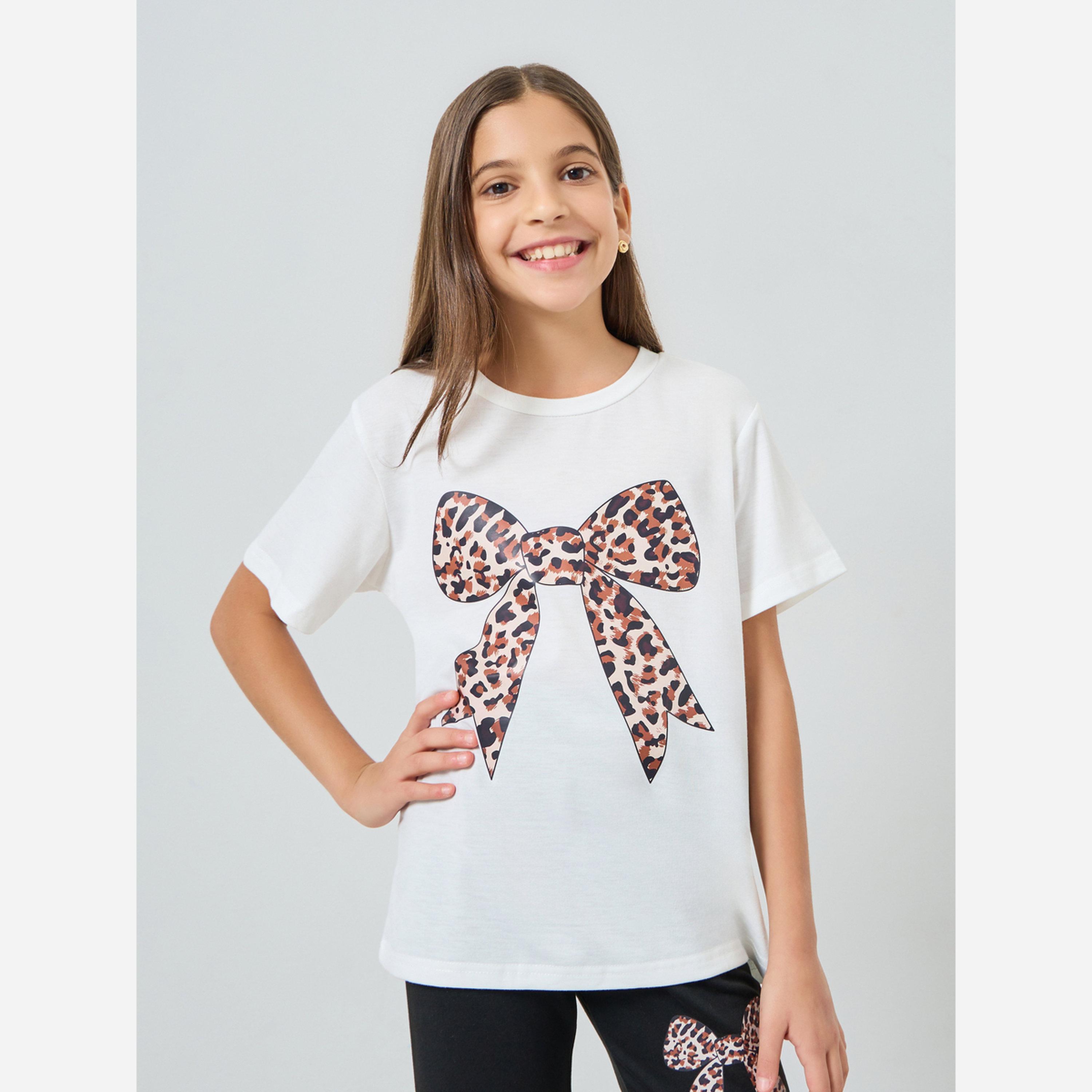 ستايلي - طقم تيشيرت وشورت طبعة جلد النمر-girls-clothing-setsandcoords-image-2