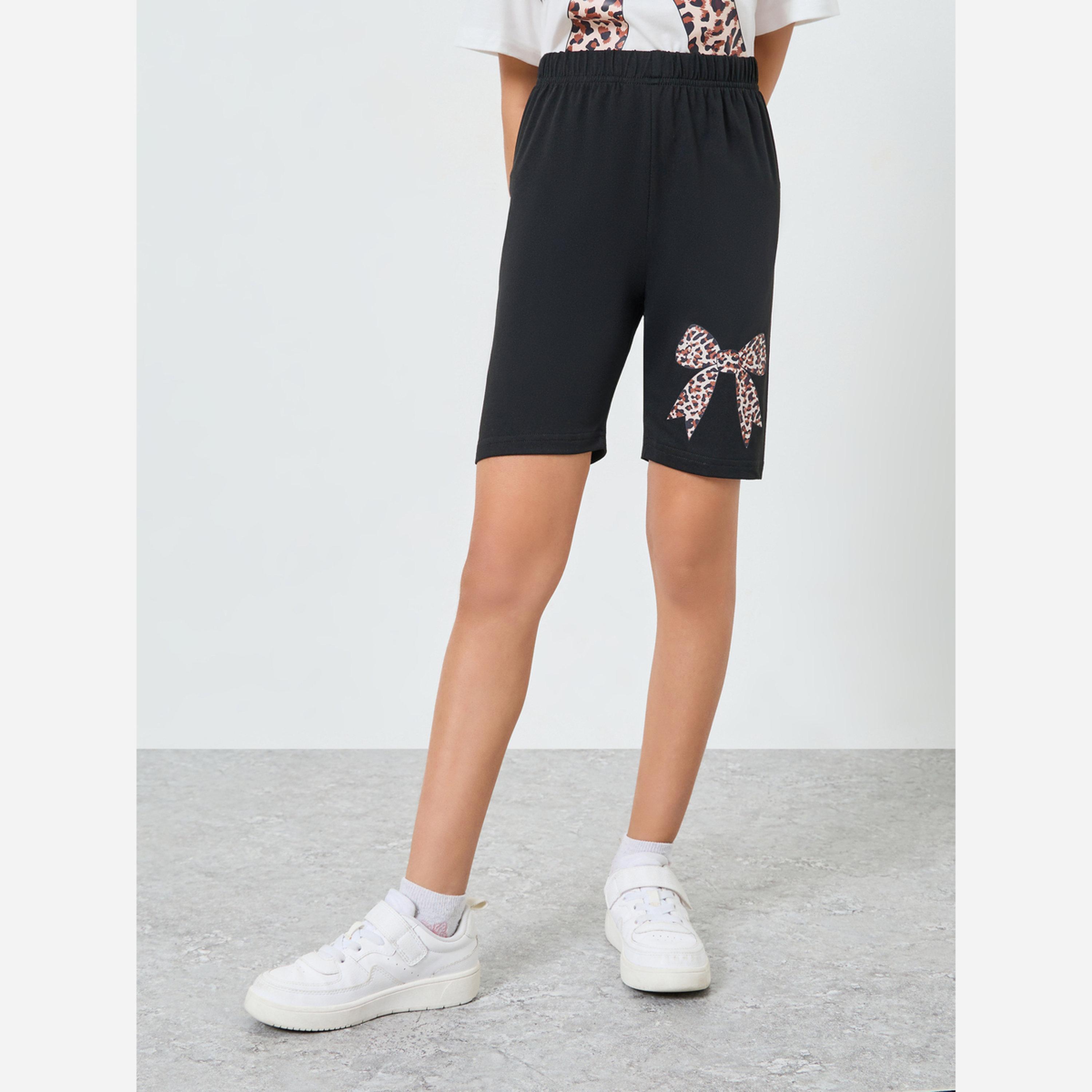 ستايلي - طقم تيشيرت وشورت طبعة جلد النمر-girls-clothing-setsandcoords-image-4