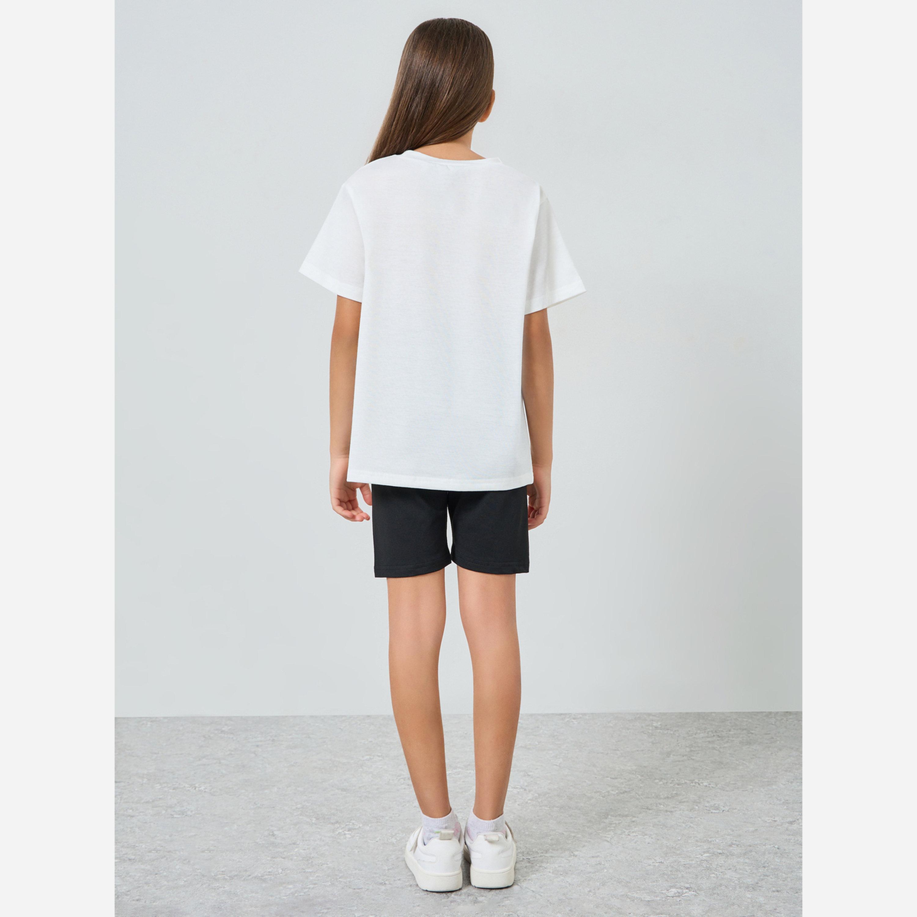 ستايلي - طقم تيشيرت وشورت طبعة جلد النمر-girls-clothing-setsandcoords-image-5