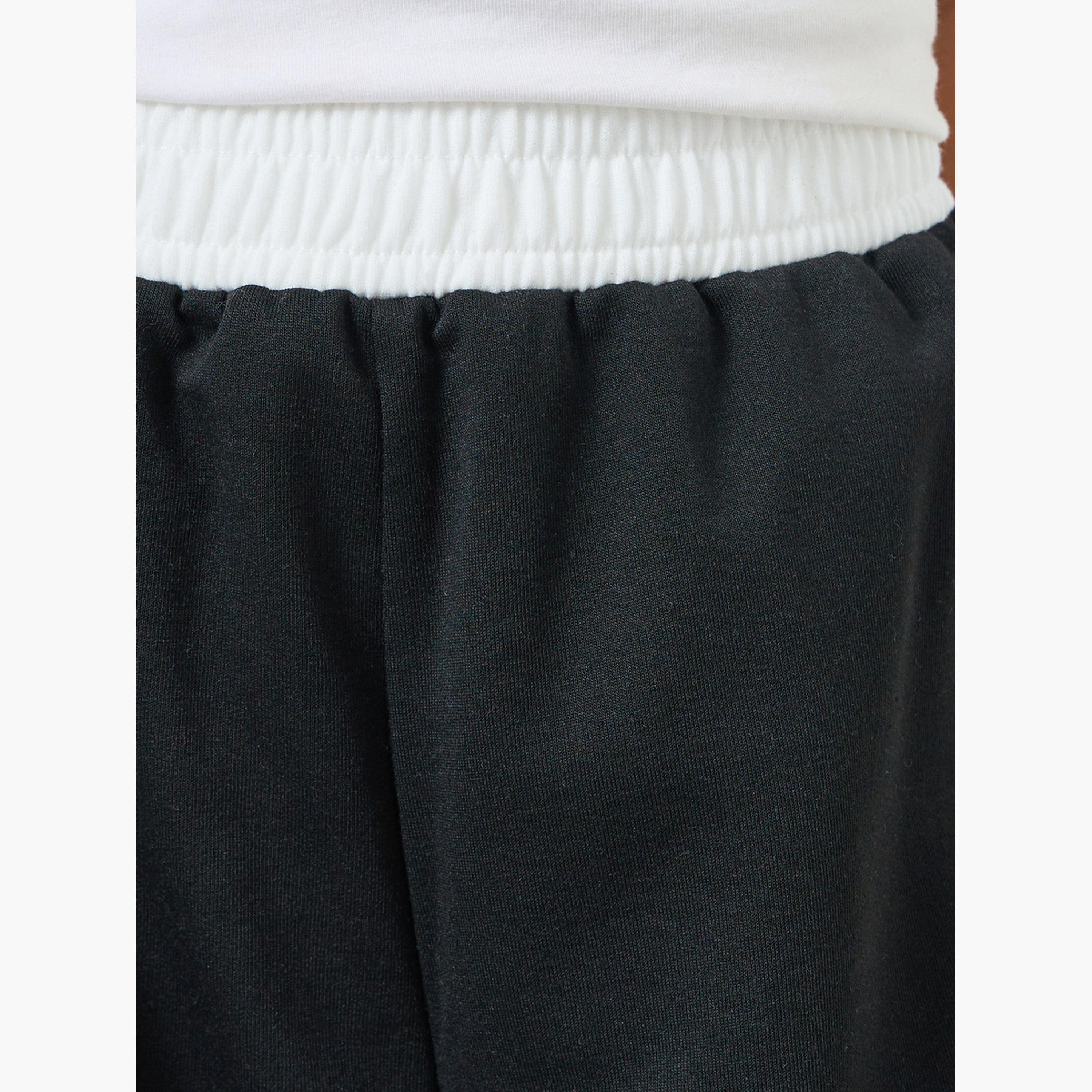 Styli Teens Black Wide Leg Joggers-girls-clothing-bottoms-joggersandtrackpants-image-3