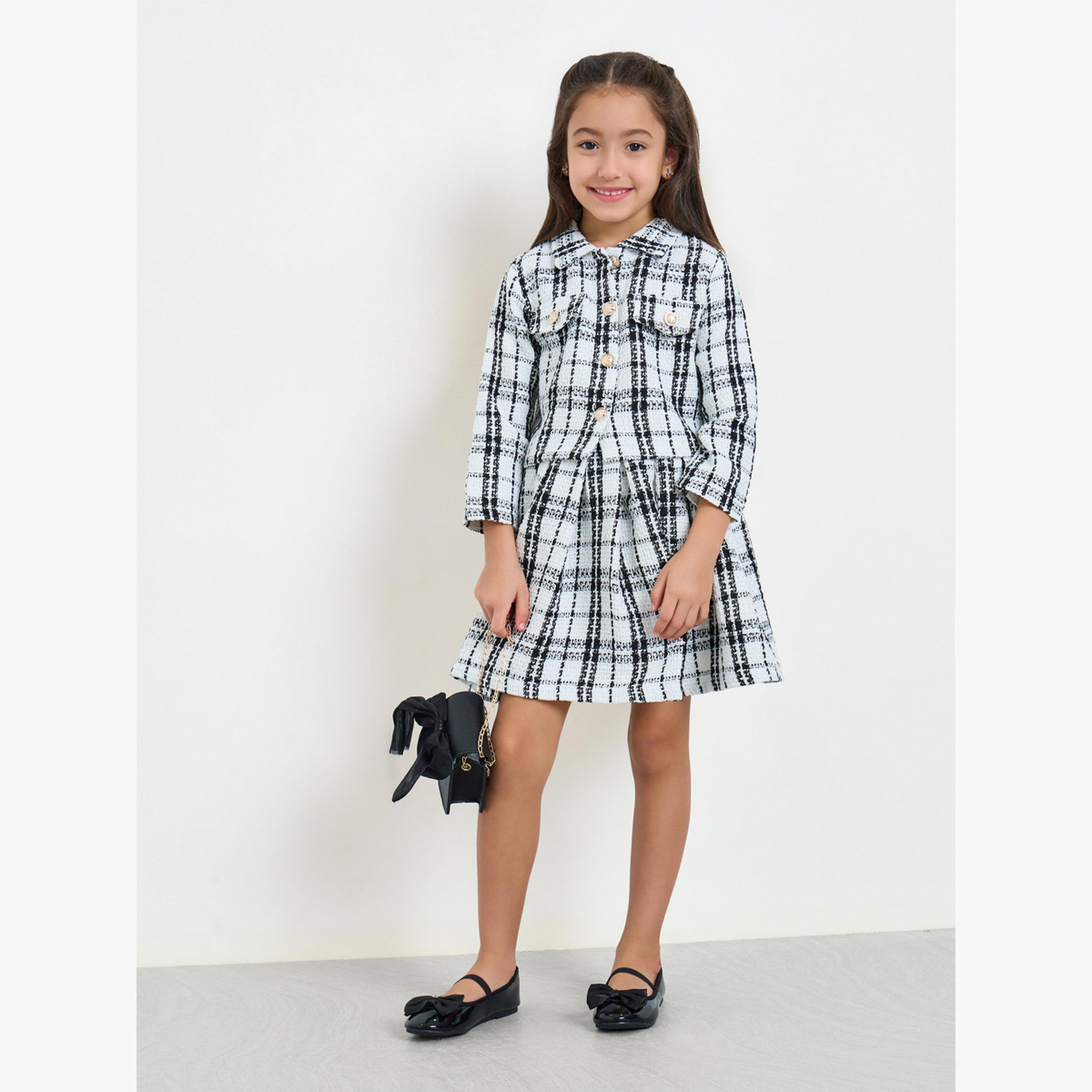 طقم من بلوزة تويد وتنورة-girls-clothing-setsandcoords-image-1
