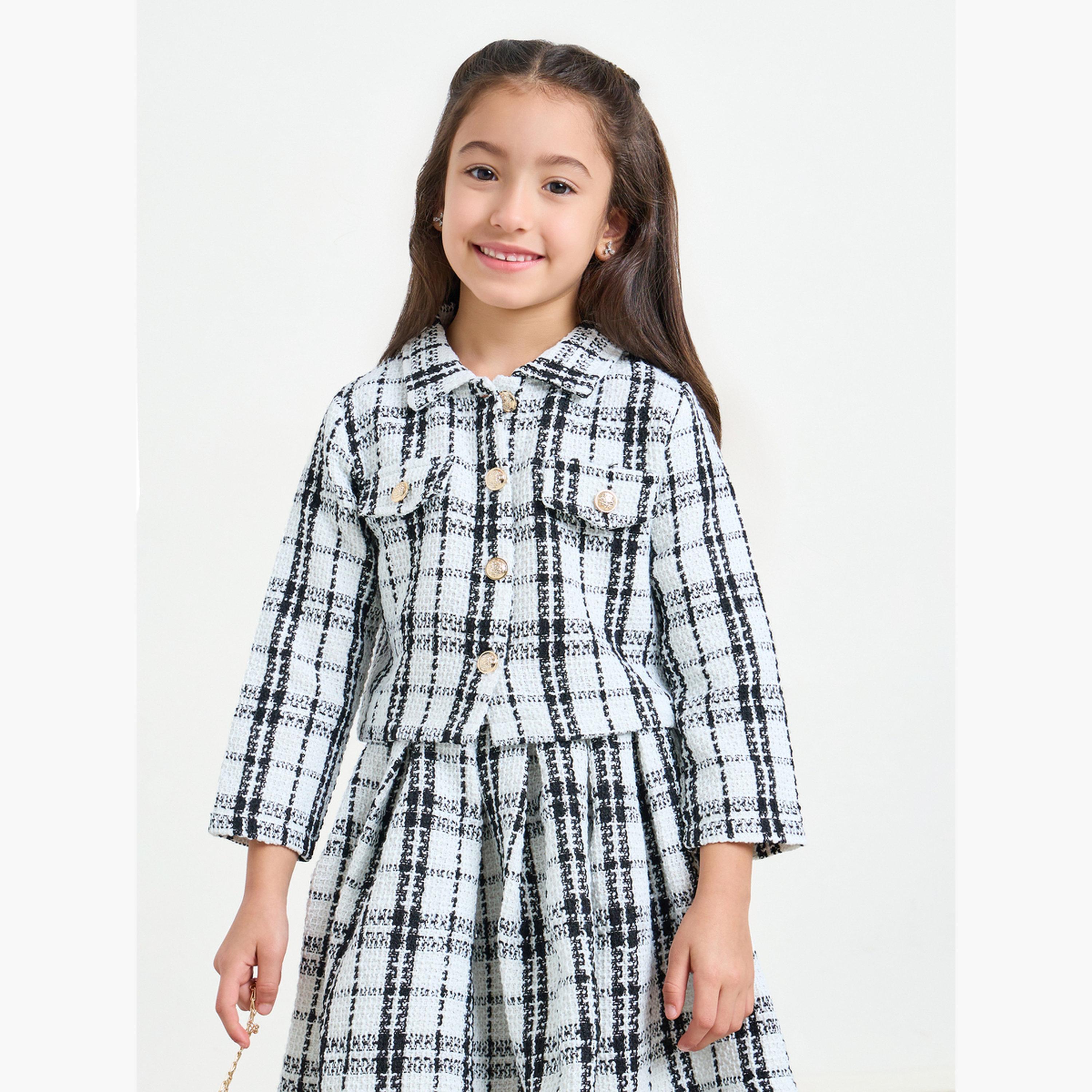 طقم من بلوزة تويد وتنورة-girls-clothing-setsandcoords-image-2