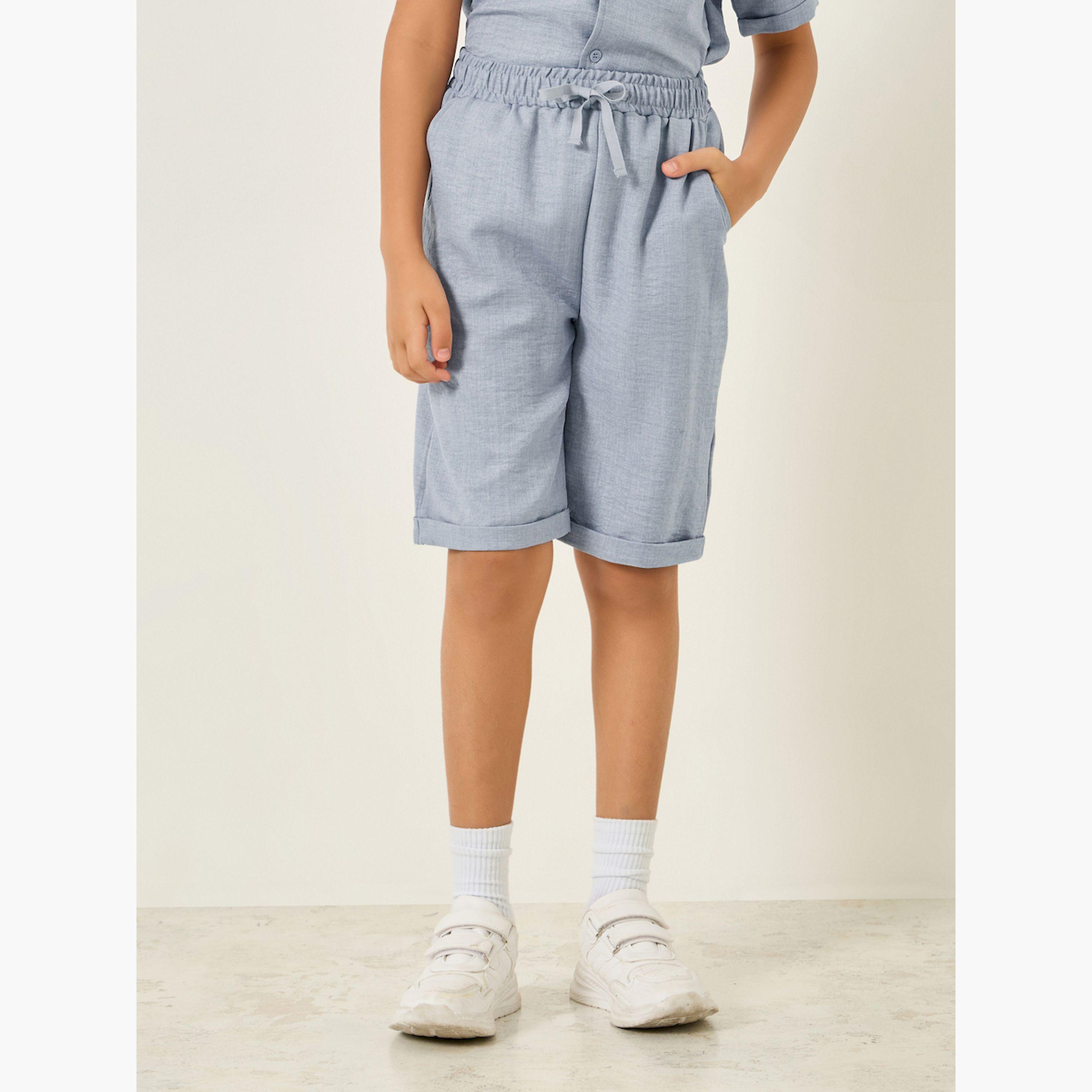 طقم أزرق من قميص وشورت للأولاد-boys-clothing-setsandcoords-image-4