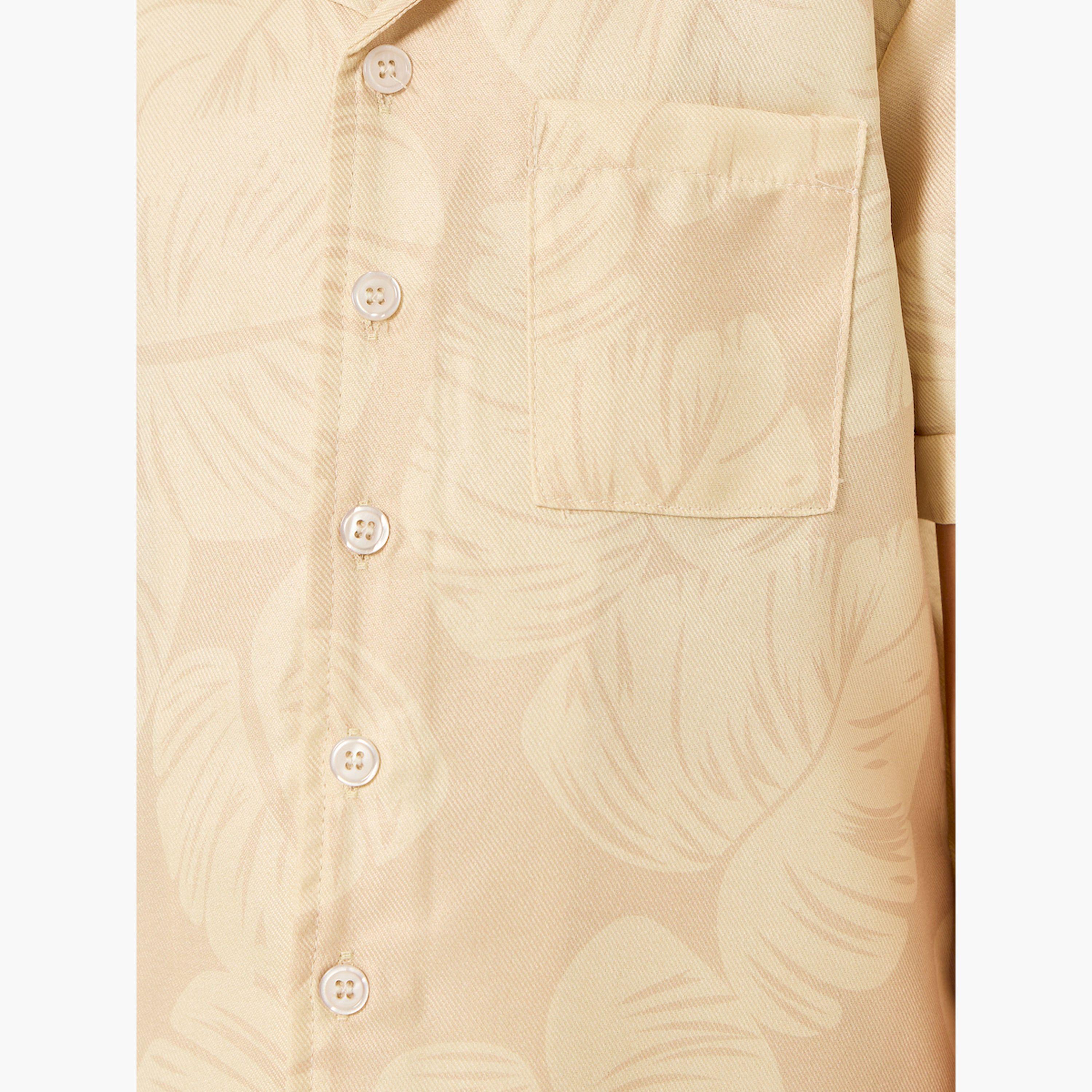 طقم بيج بطبعة استوائية من قميص وشورت للأولاد-boys-clothing-setsandcoords-image-5