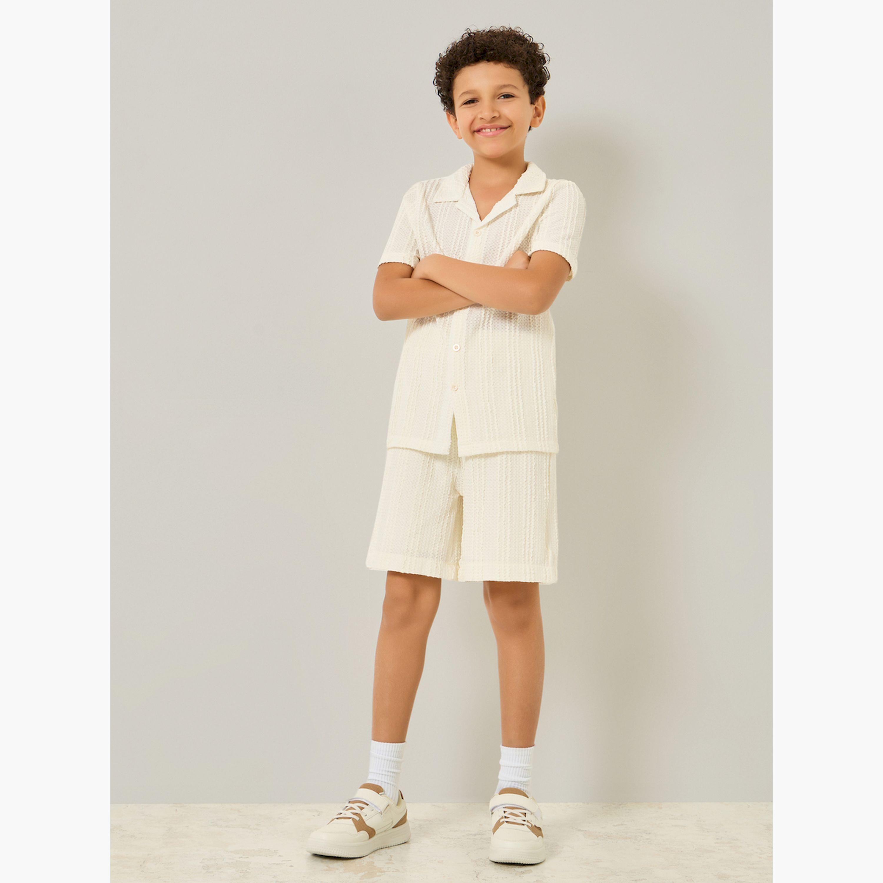 بلوزة مخططة أكمام قصيرة للأولاد-boys-clothing-shirts-image-2