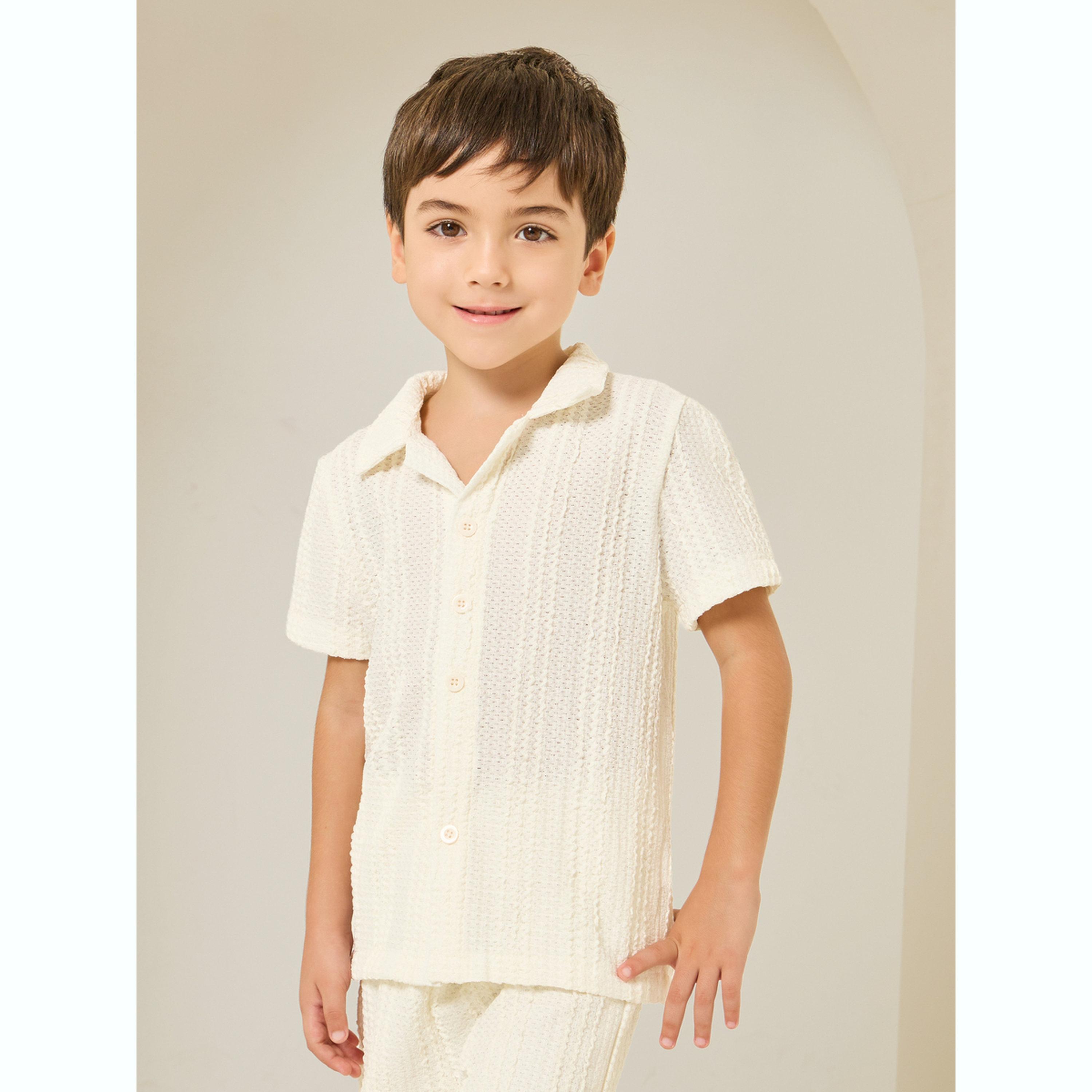 قميص بارز الملمس بأكمام قصيرة-boys-clothing-shirts-image-1