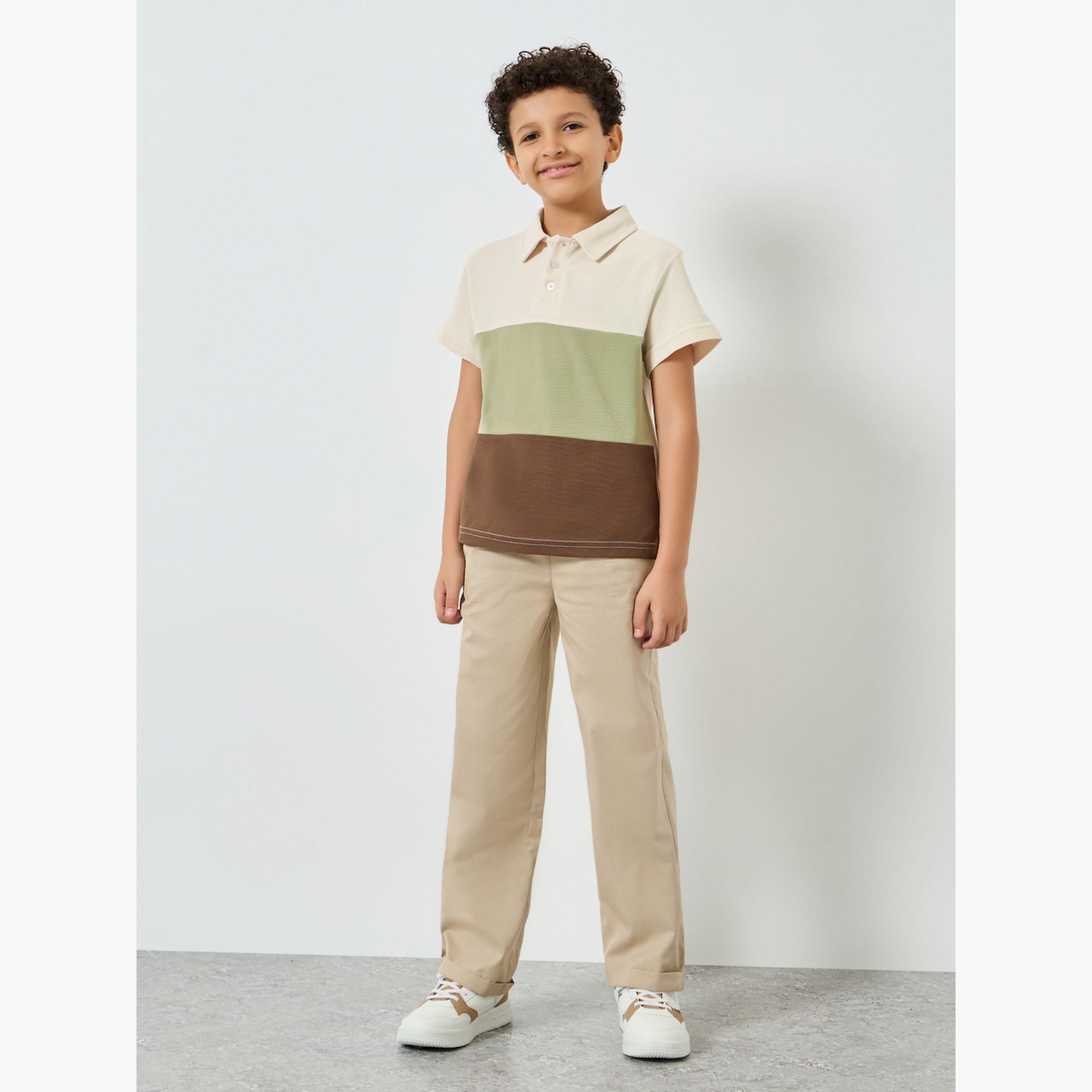 تيشيرت بياقة بولو ألوان متباينة للأولاد-boys-clothing-tshirtsandpolos-image-2
