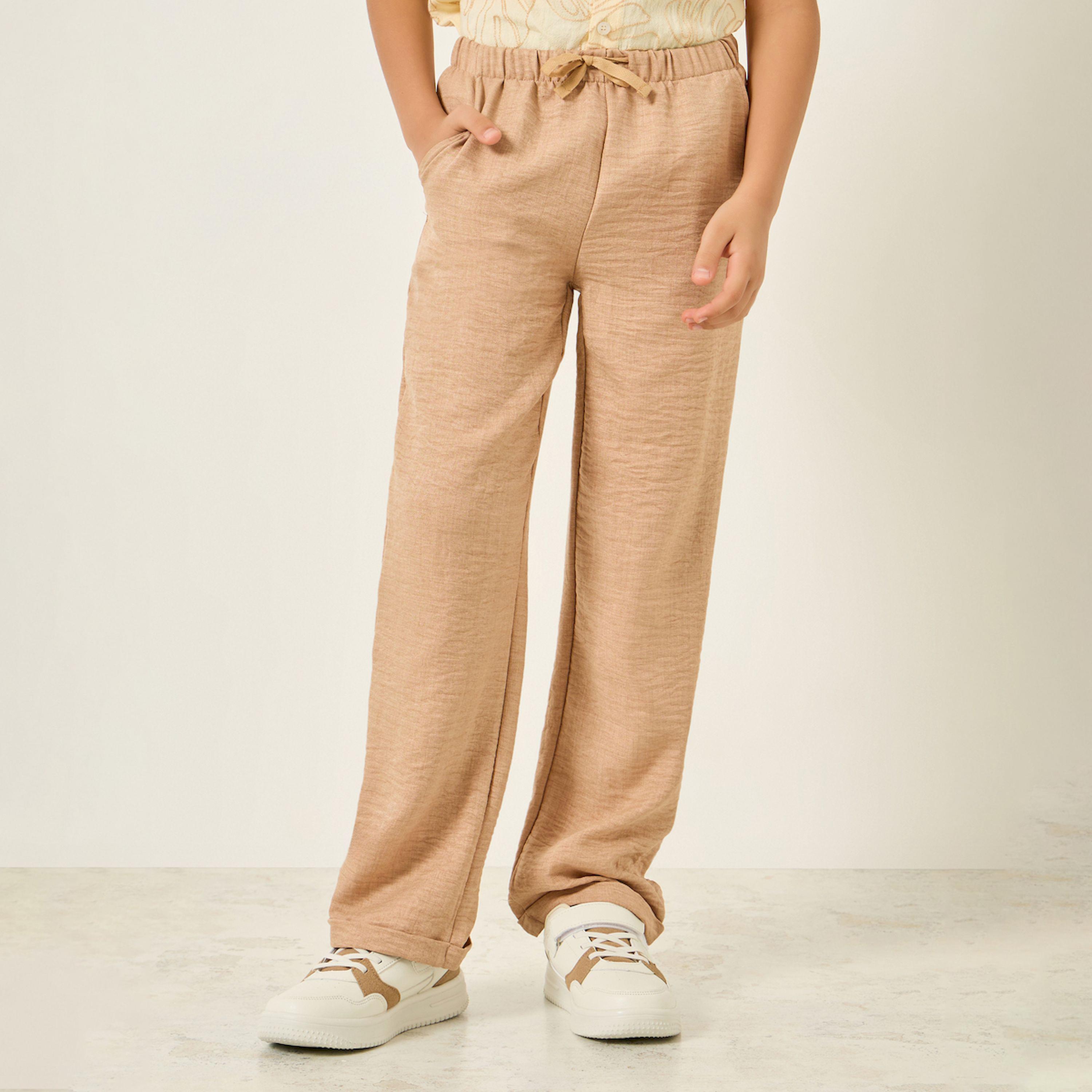 بنطال أولادي بني بأربطة-boys-clothing-bottoms-trousers-image-1
