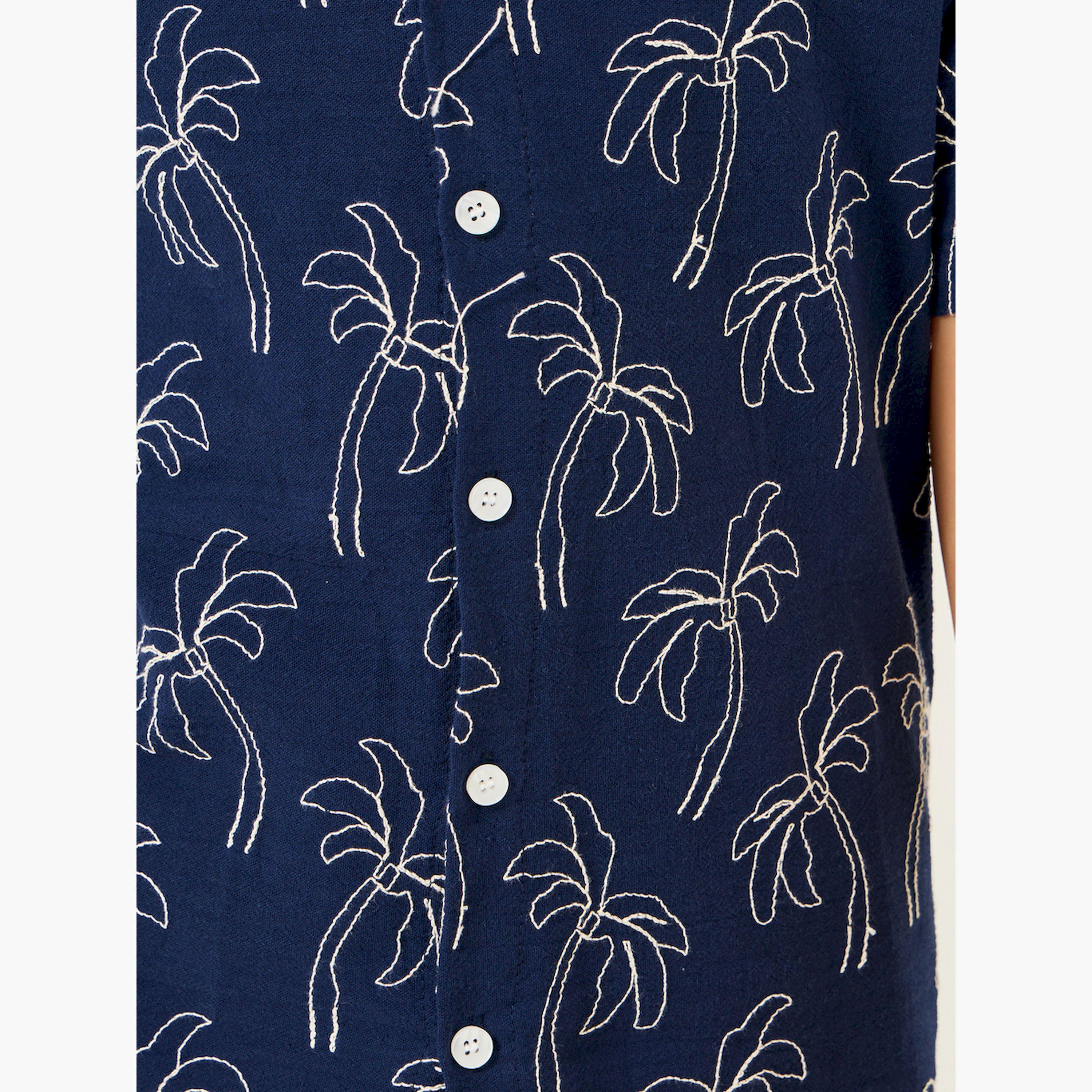 Styli Boys Navy Blue Embroidered Shirt and Shorts Set-boys-clothing-setsandcoords-image-6