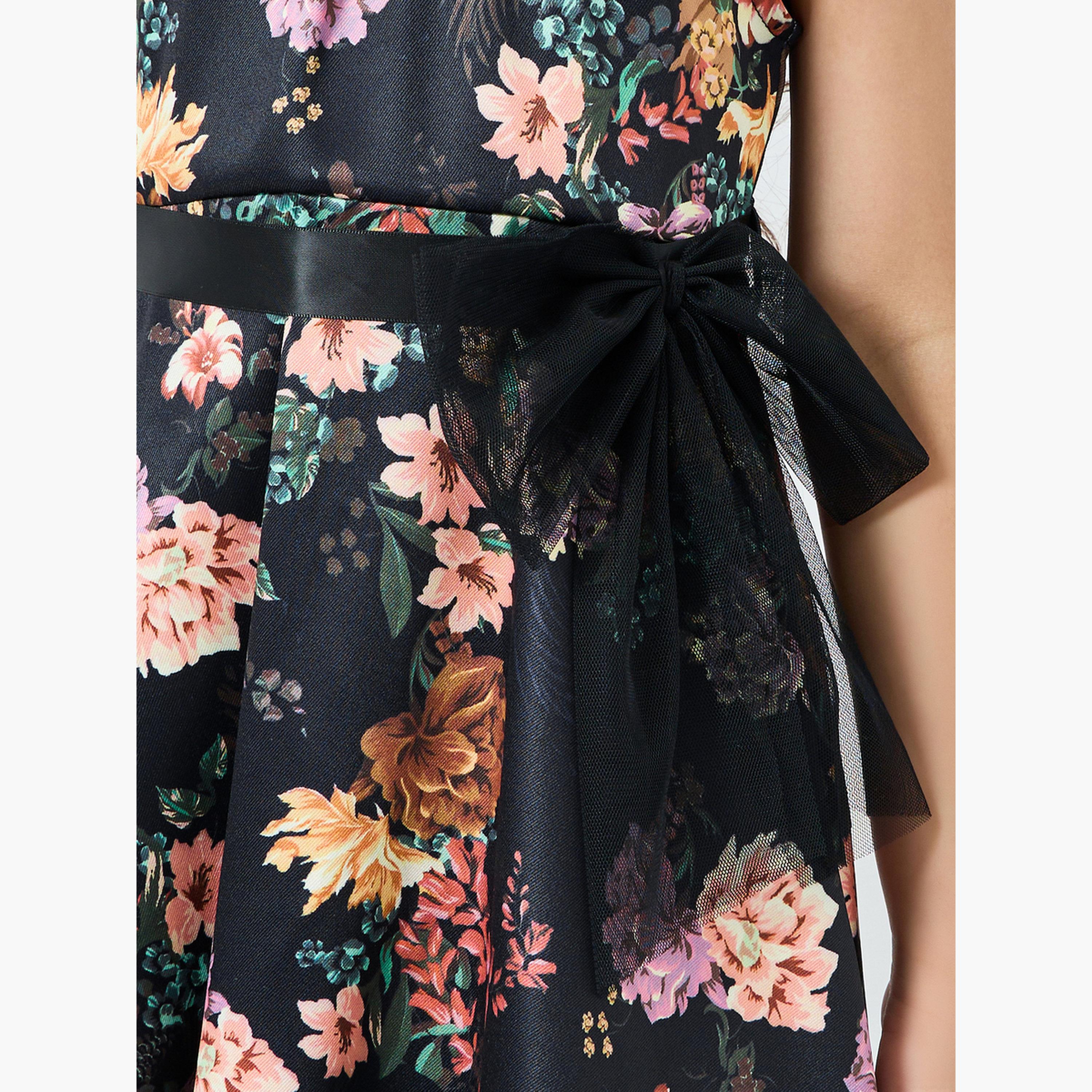 فستان بياقة هولتر ونقشة زهور-girls-clothing-dressesandjumpsuits-image-3