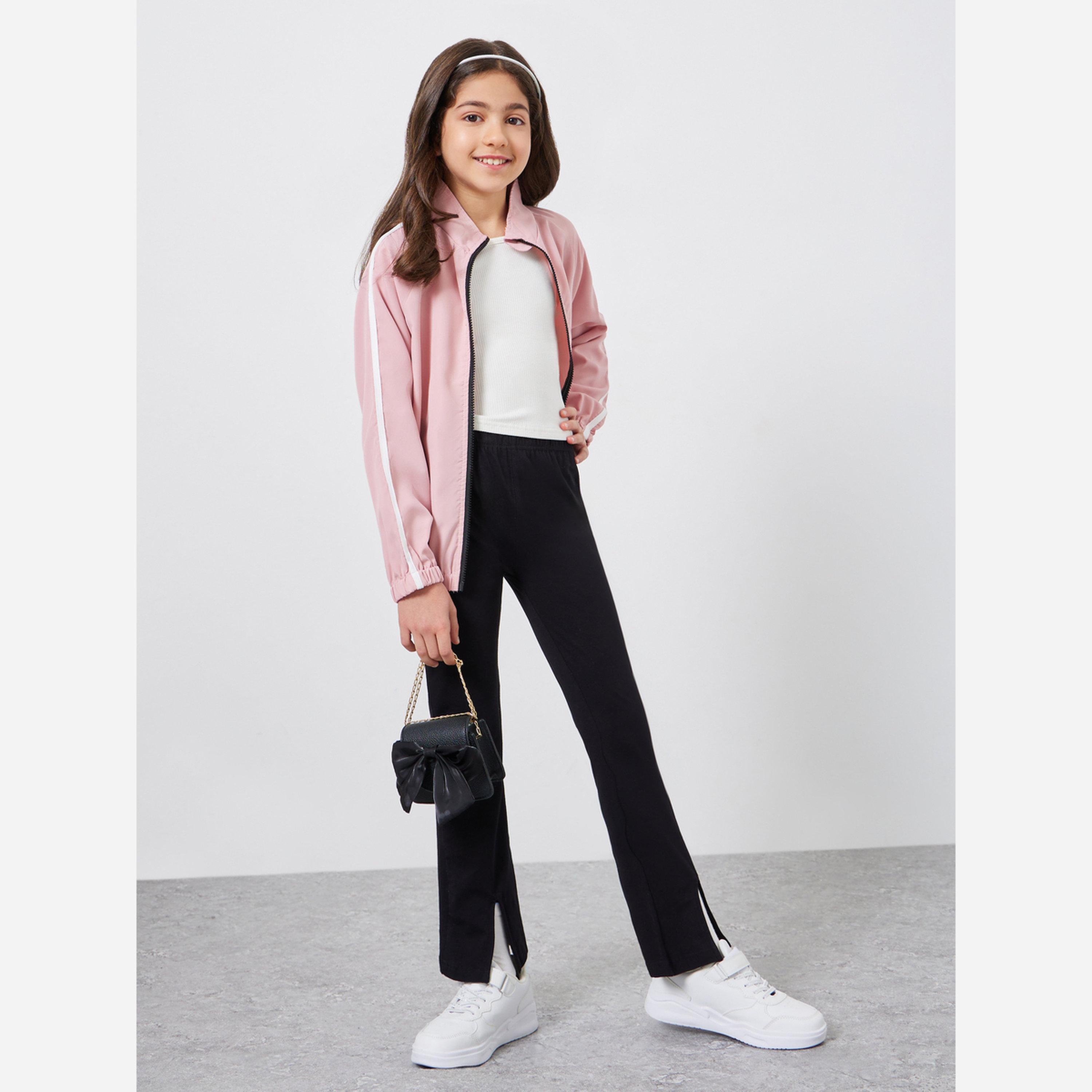 Styli Girls Pink Zip Up Jacket-girls-clothing-jacketsandcoats-image-2