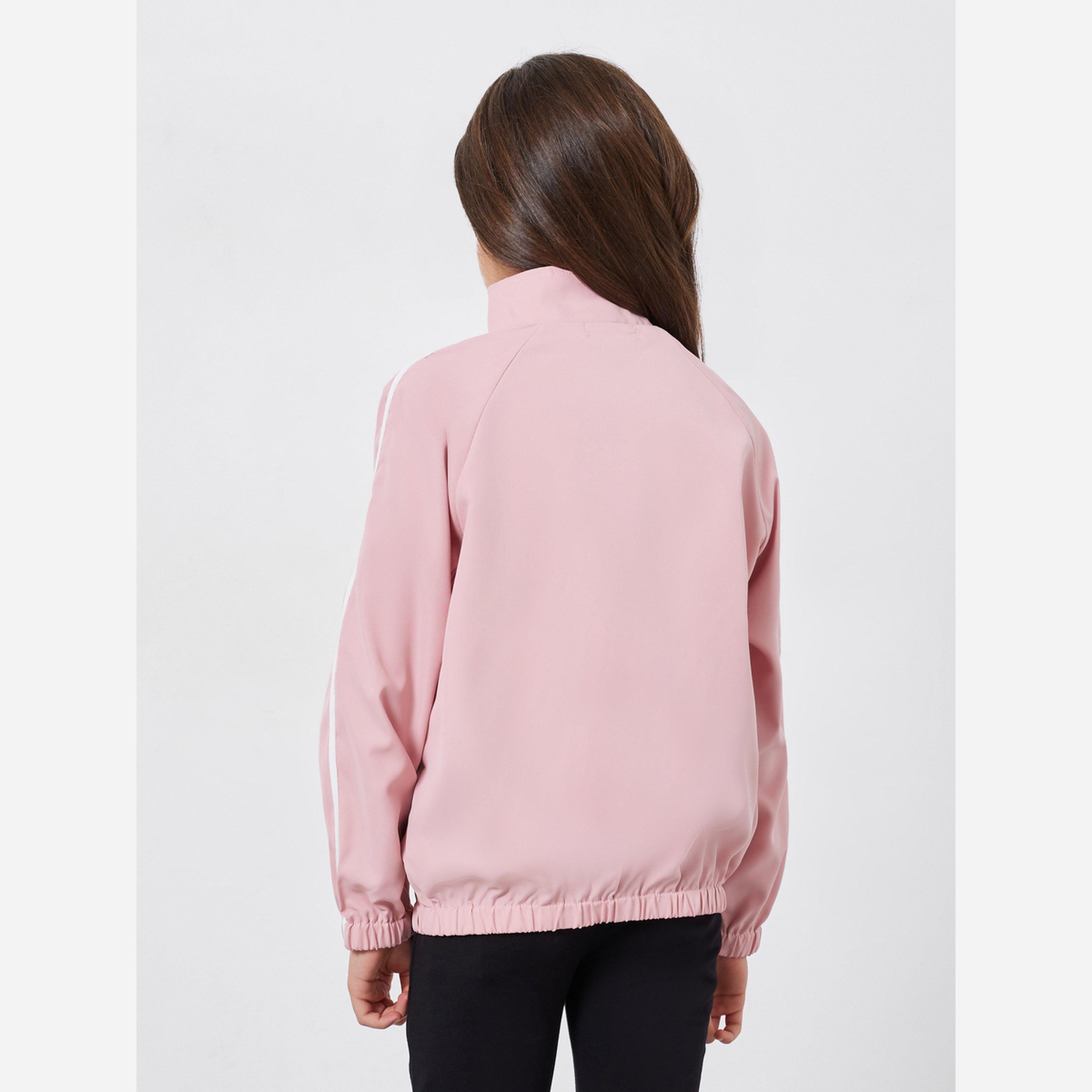 Styli Girls Pink Zip Up Jacket-girls-clothing-jacketsandcoats-image-4