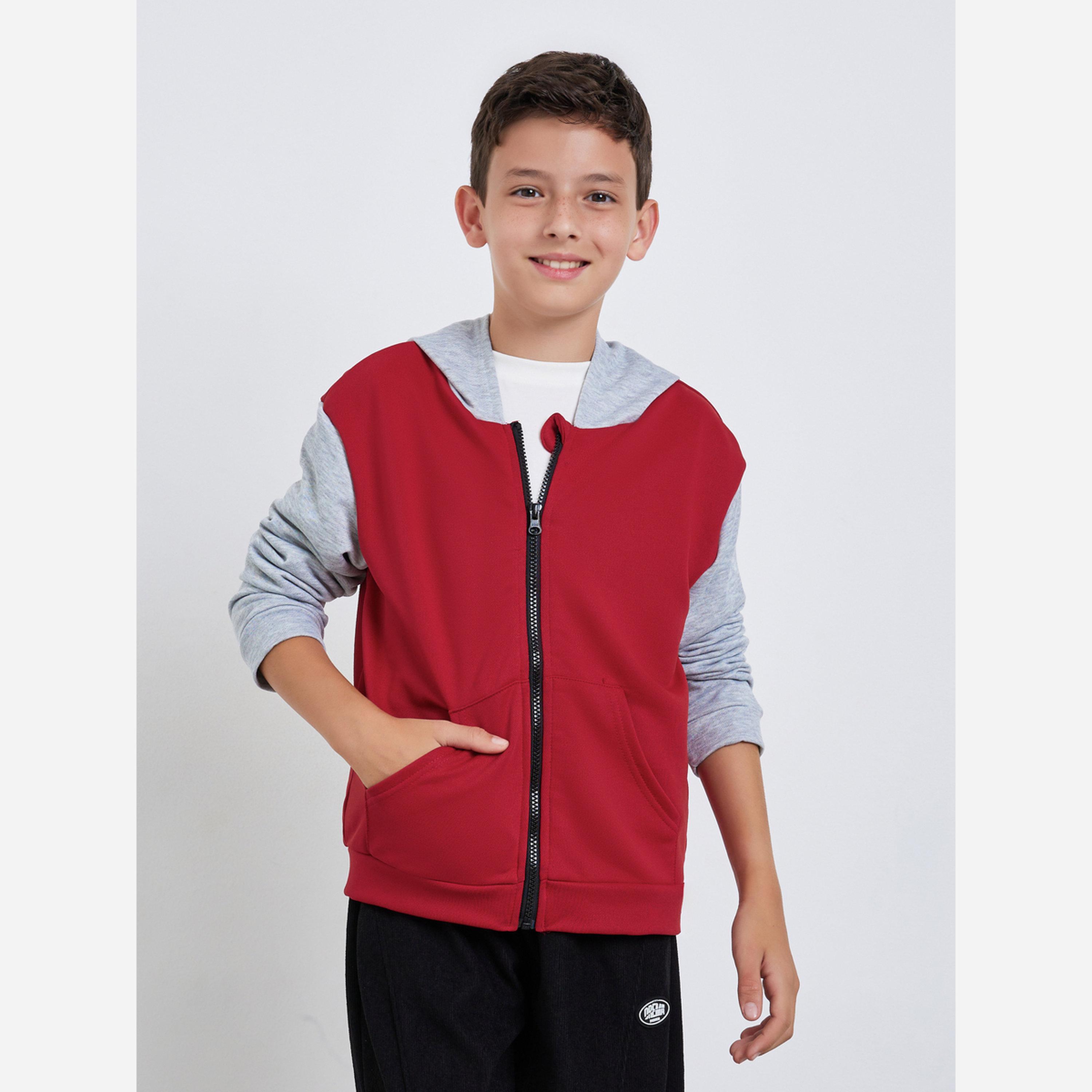 Styli Kids Red Color Block Zip-Up Jacket-boys-clothing-jacketsandcoats-image-1