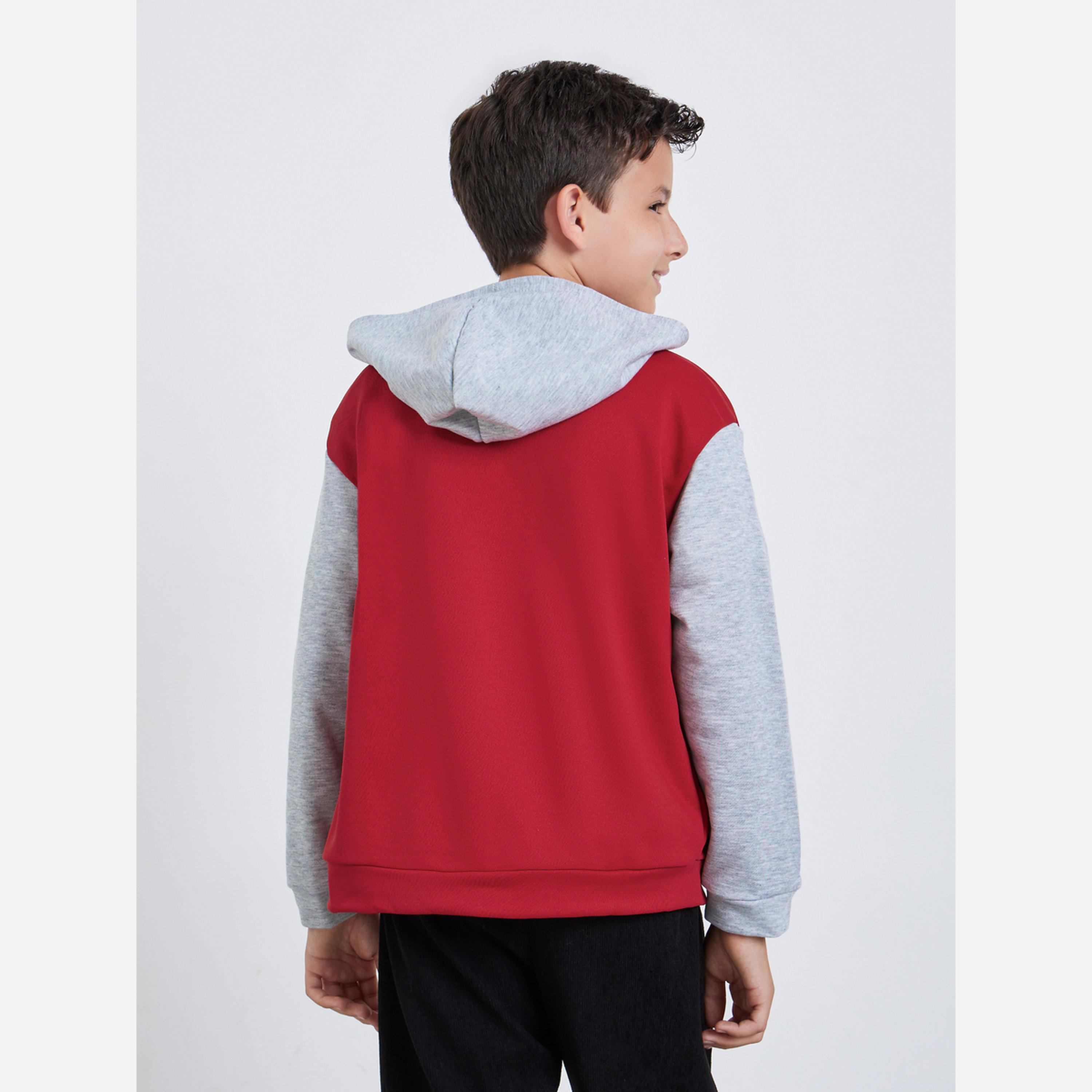 Styli Kids Red Color Block Zip-Up Jacket-boys-clothing-jacketsandcoats-image-4