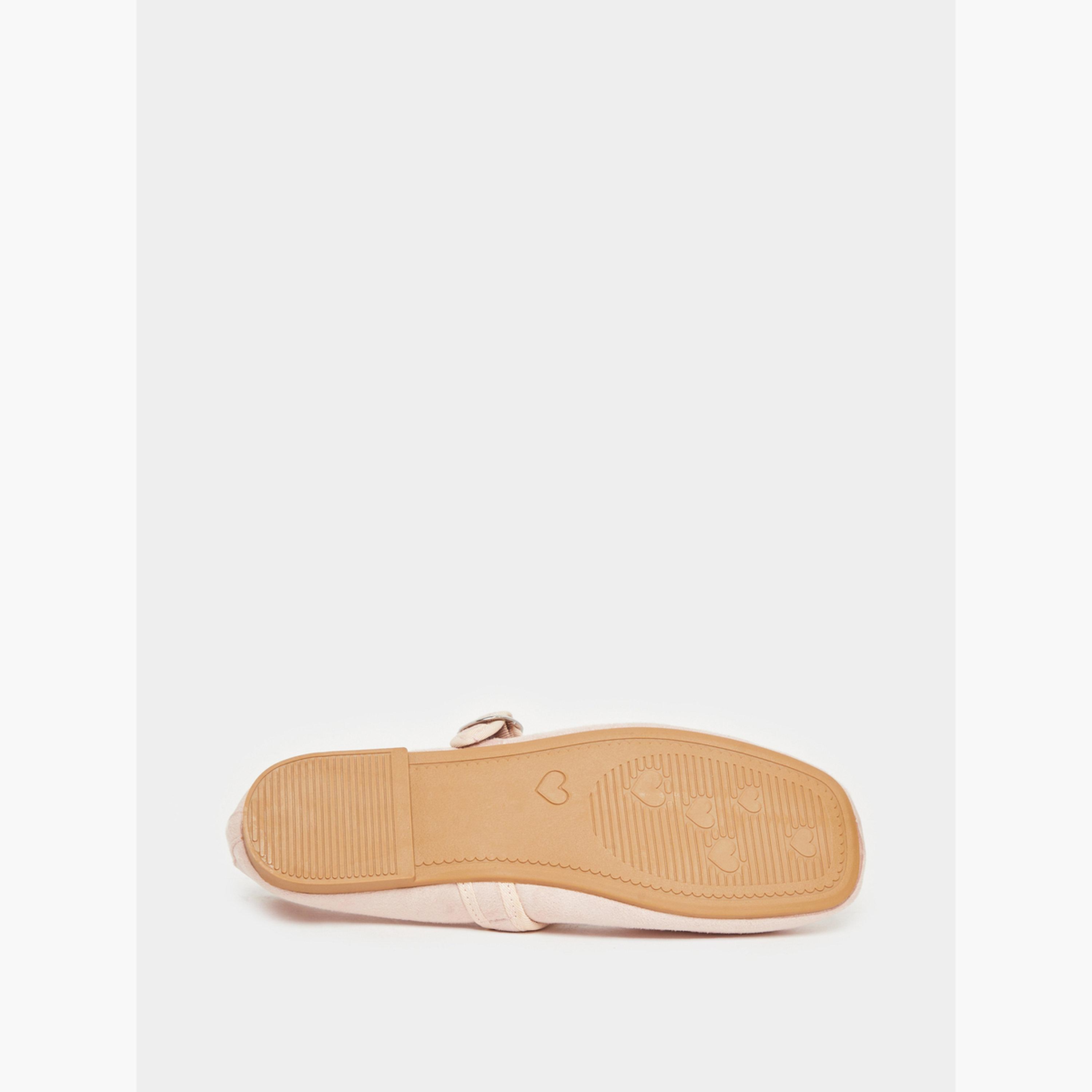 Styli Girls Beige Buckle Ballerinas-girls-shoes-ballerinas-image-6