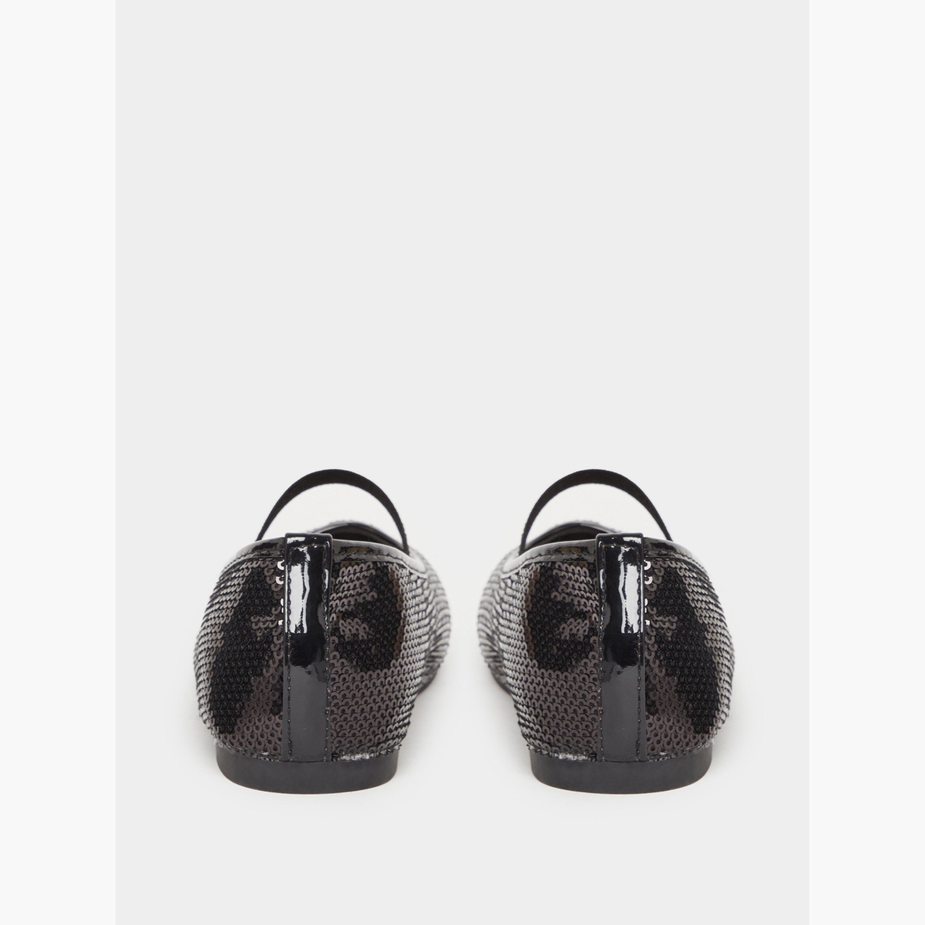 Styli Girls Black Sequin Ballerinas-girls-shoes-ballerinas-image-4