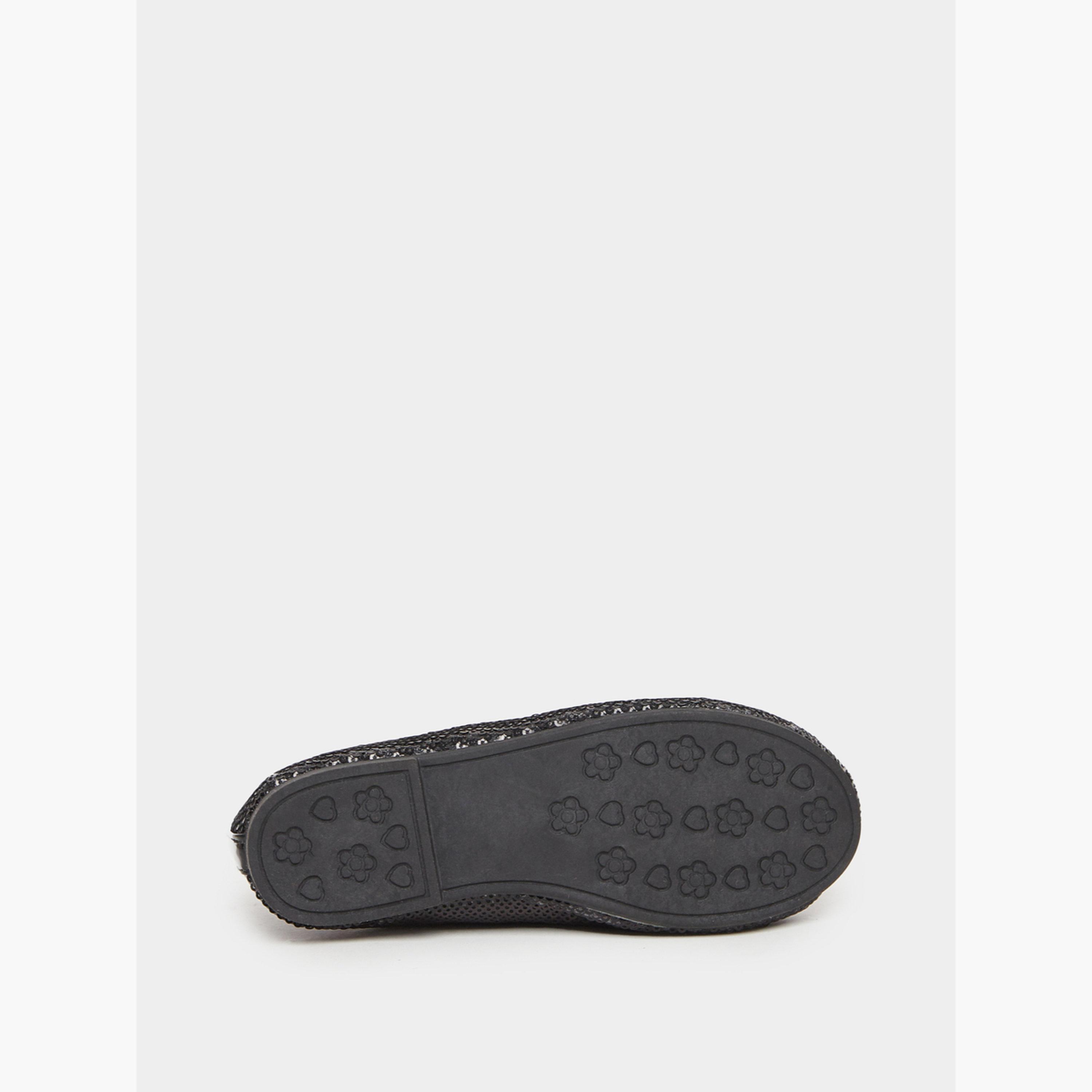 Styli Girls Black Sequin Ballerinas-girls-shoes-ballerinas-image-6