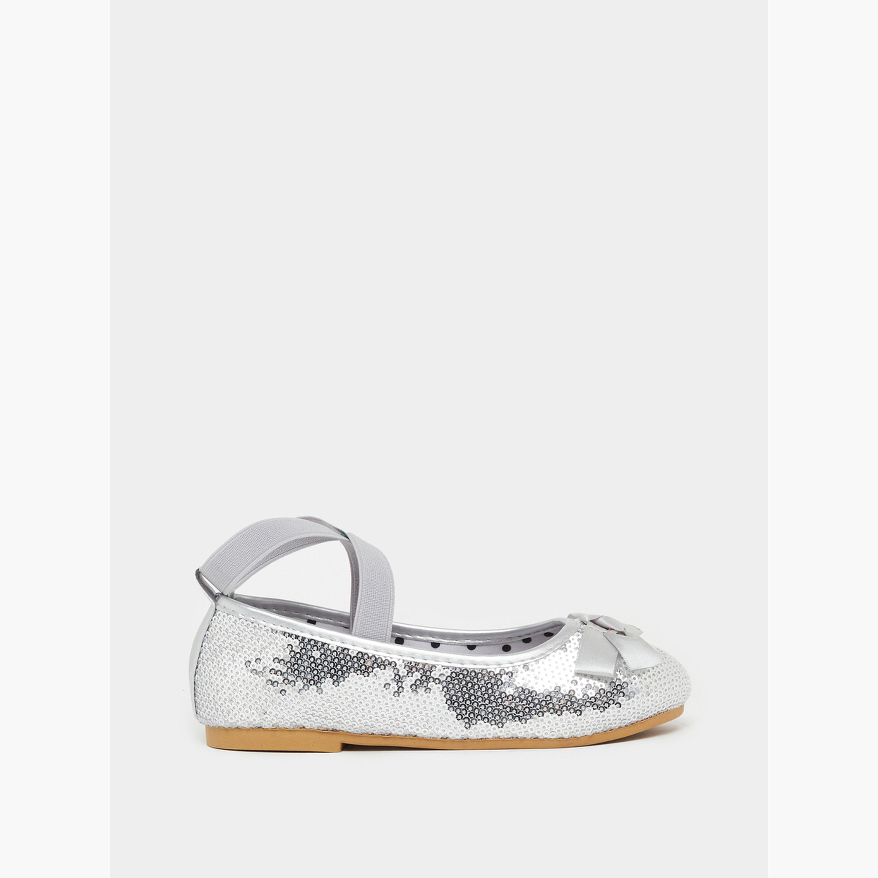 Styli Girls Silver Sequin Ballerinas-girls-shoes-ballerinas-image-2