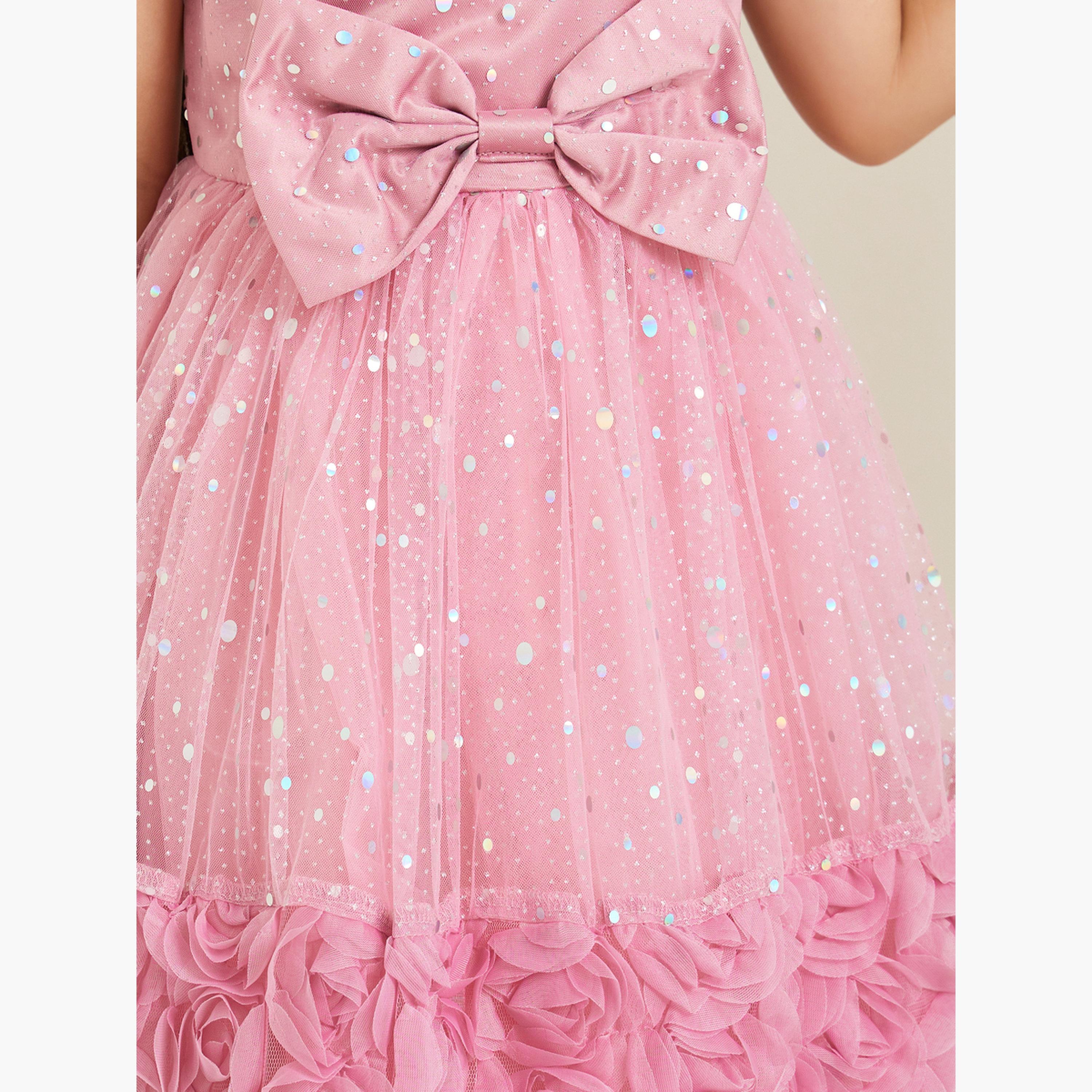 فستان لامع بلا أكمام وتفاصيل فيونكة-girls-clothing-dressesandjumpsuits-image-3
