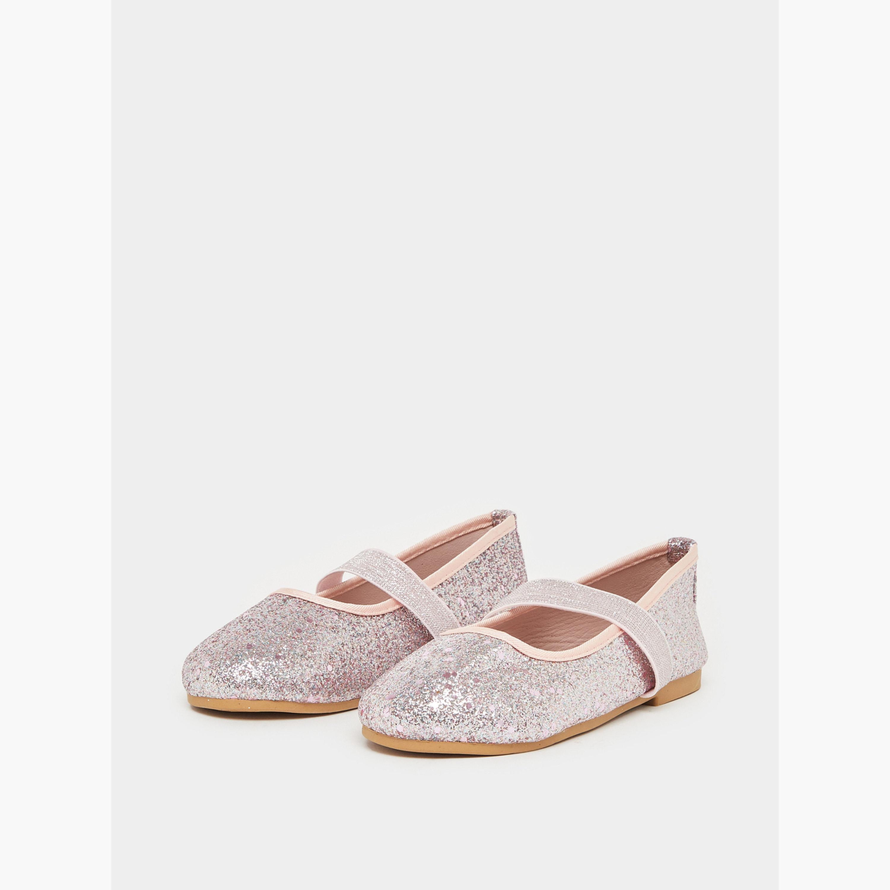 Styli Girls Pink Glitter Ballerinas-girls-shoes-ballerinas-image-1