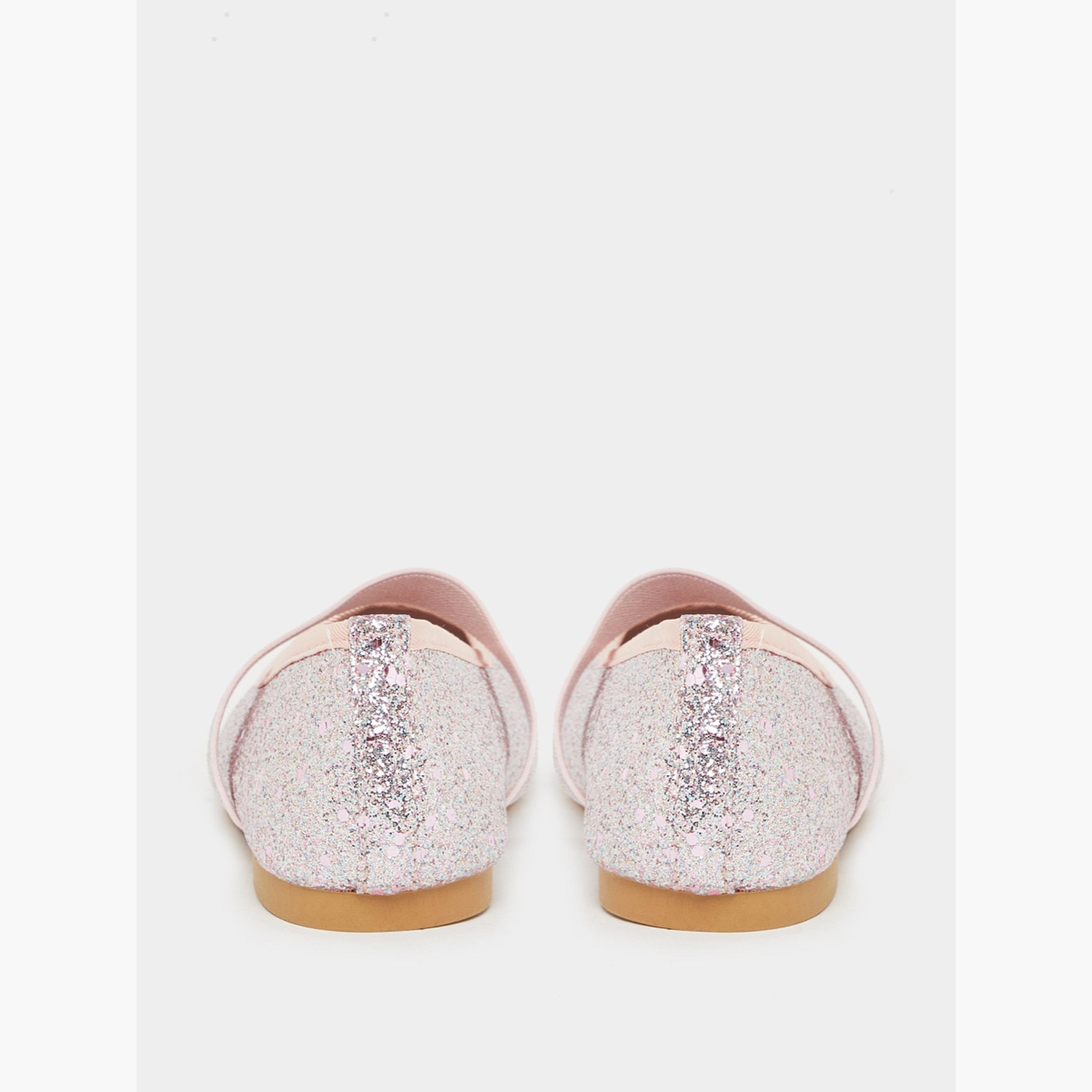 Styli Girls Pink Glitter Ballerinas-girls-shoes-ballerinas-image-4