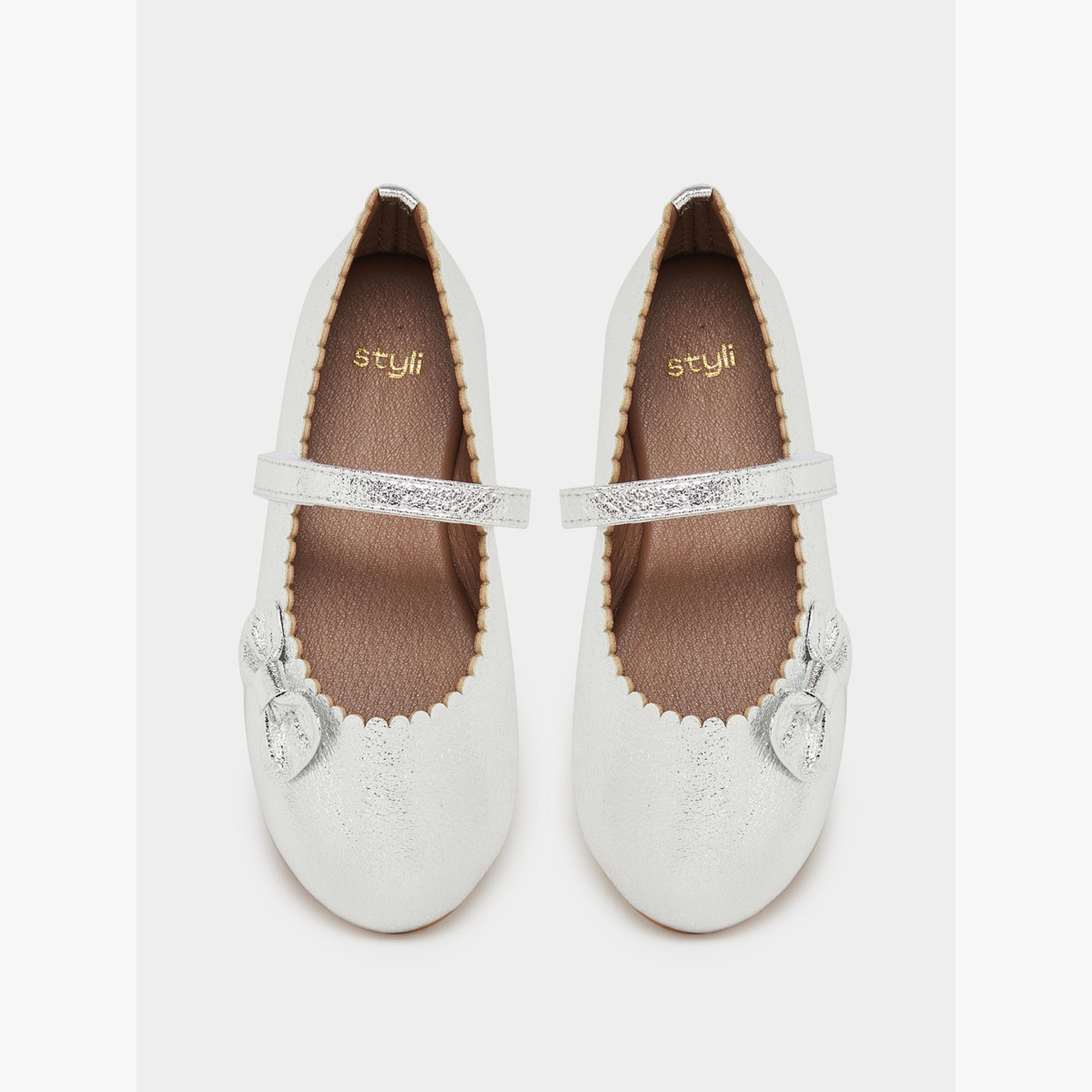 Styli Girls Silver Bow Ballerinas-girls-shoes-ballerinas-image-5