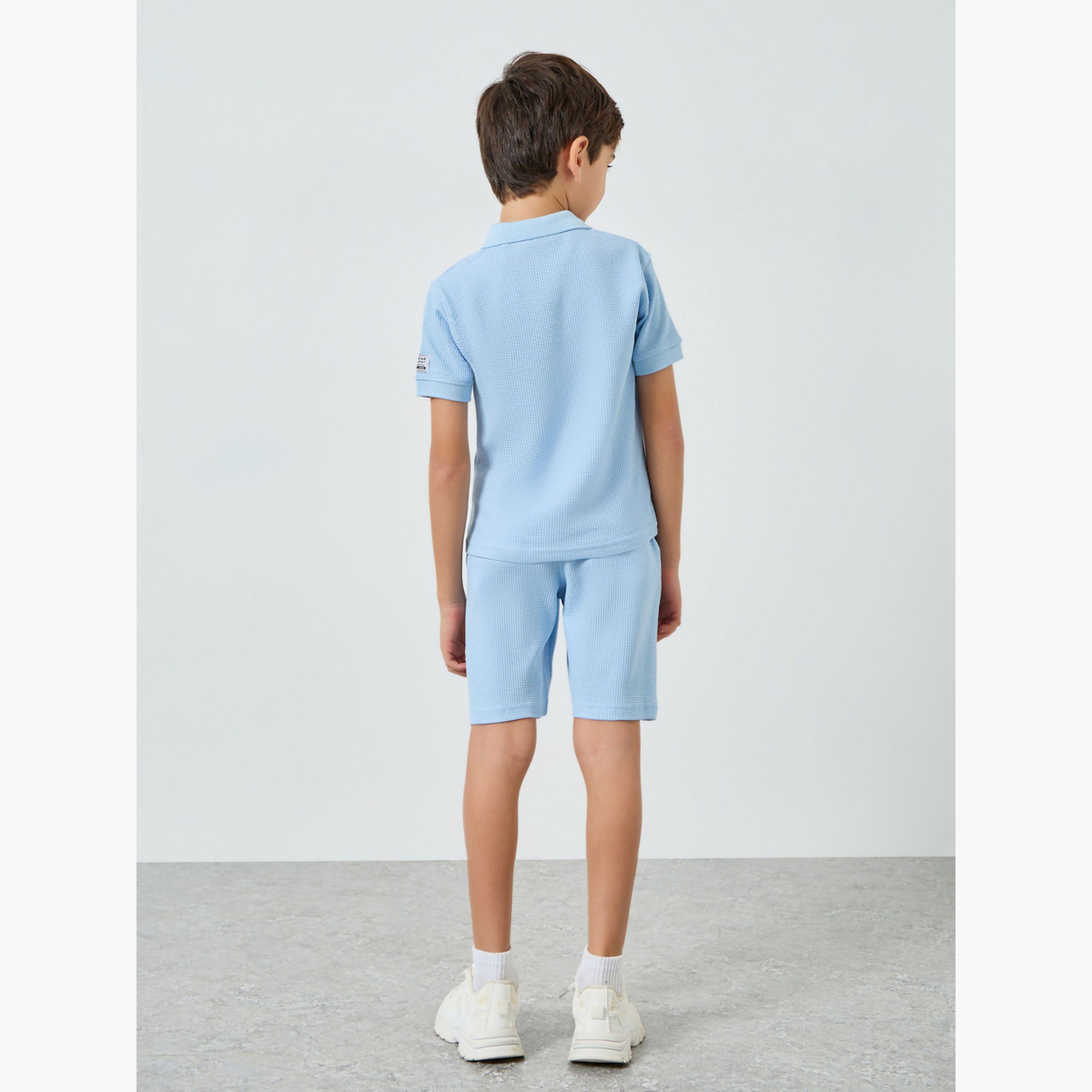 طقم أزرق قطني من بولو وشورت للأولاد-boys-clothing-setsandcoords-image-4