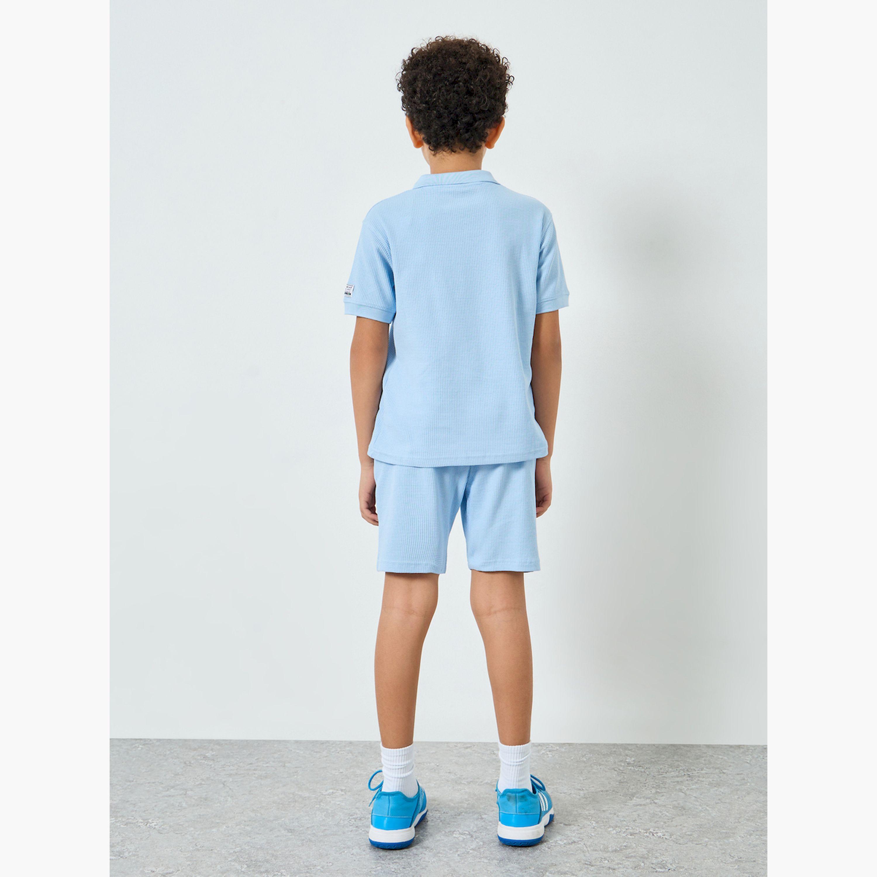 Styli Boys Blue Cotton Polo and Shorts Set-boys-clothing-setsandcoords-image-3