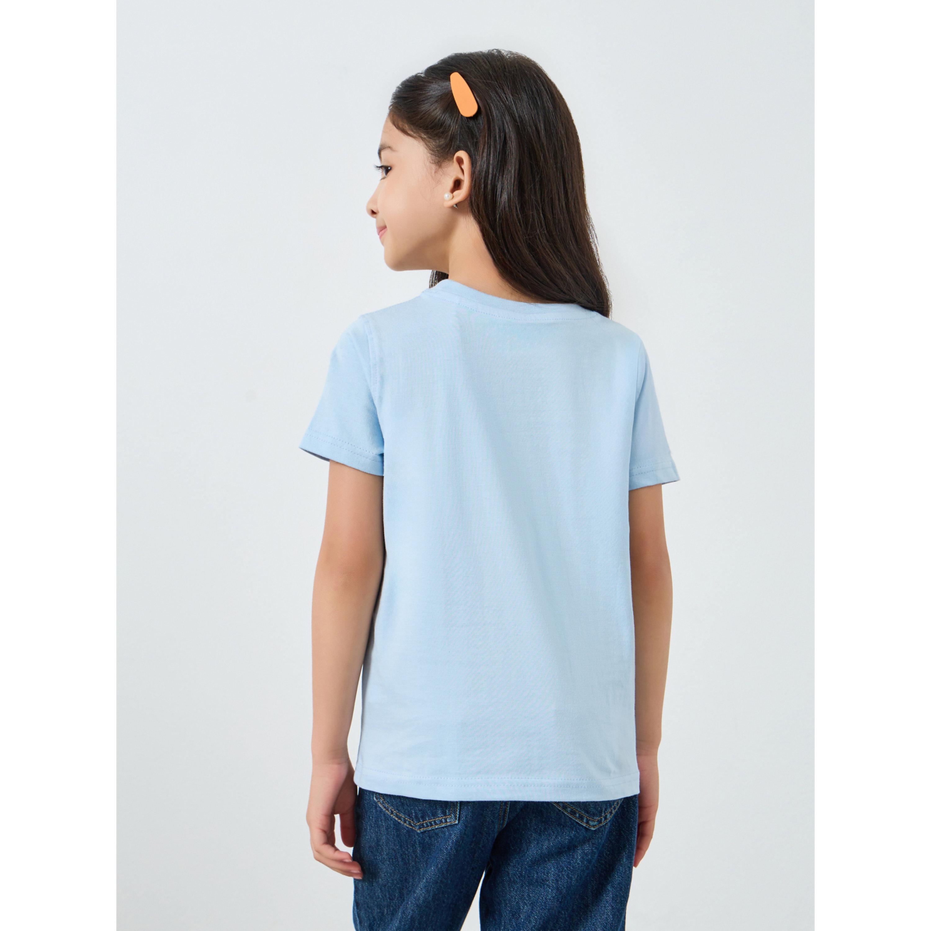 Styli Girls Blue Graphic Print T-Shirt-girls-clothing-tshirts-image-4