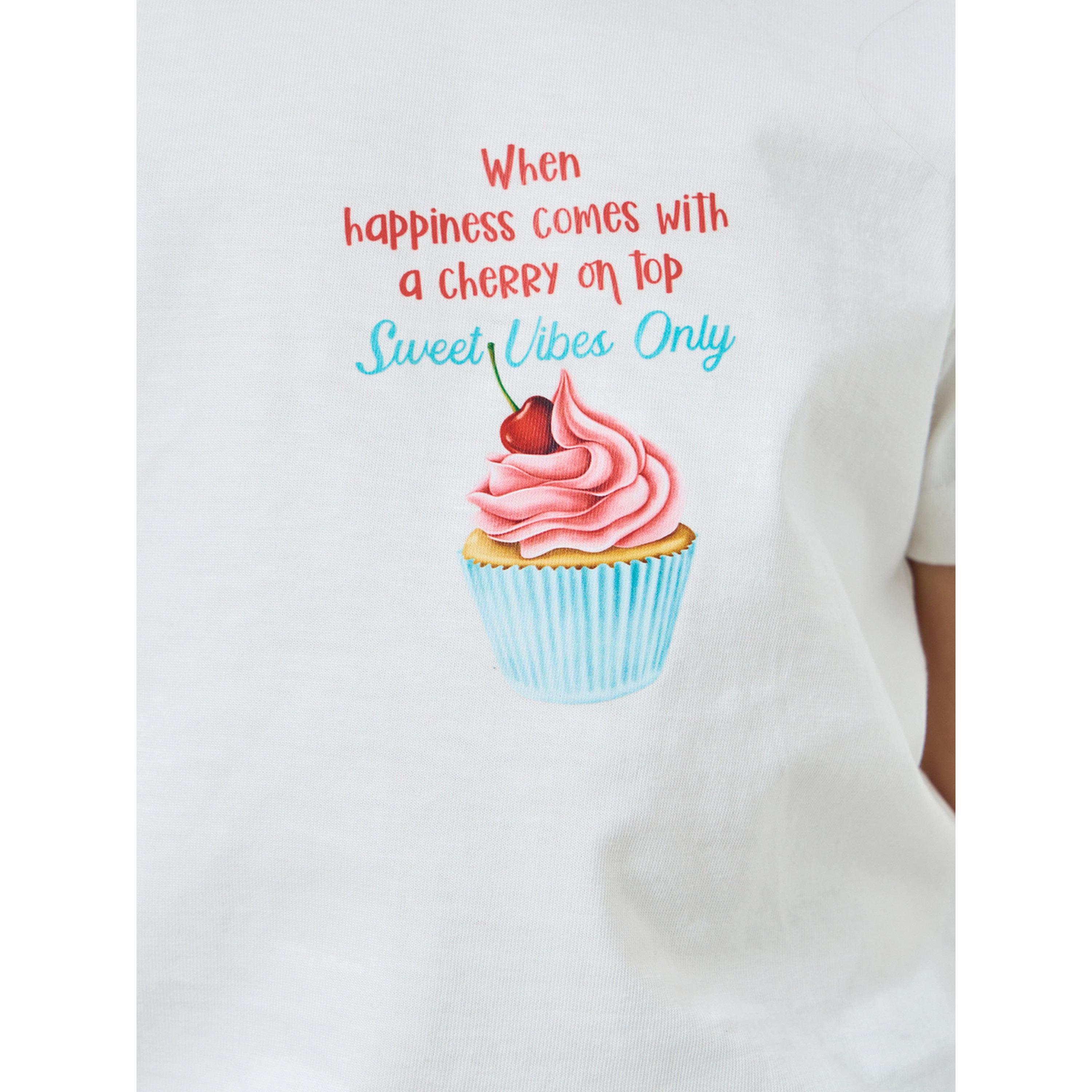 Styli Girls Off-White Graphic Print T-Shirt-girls-clothing-tshirts-image-4