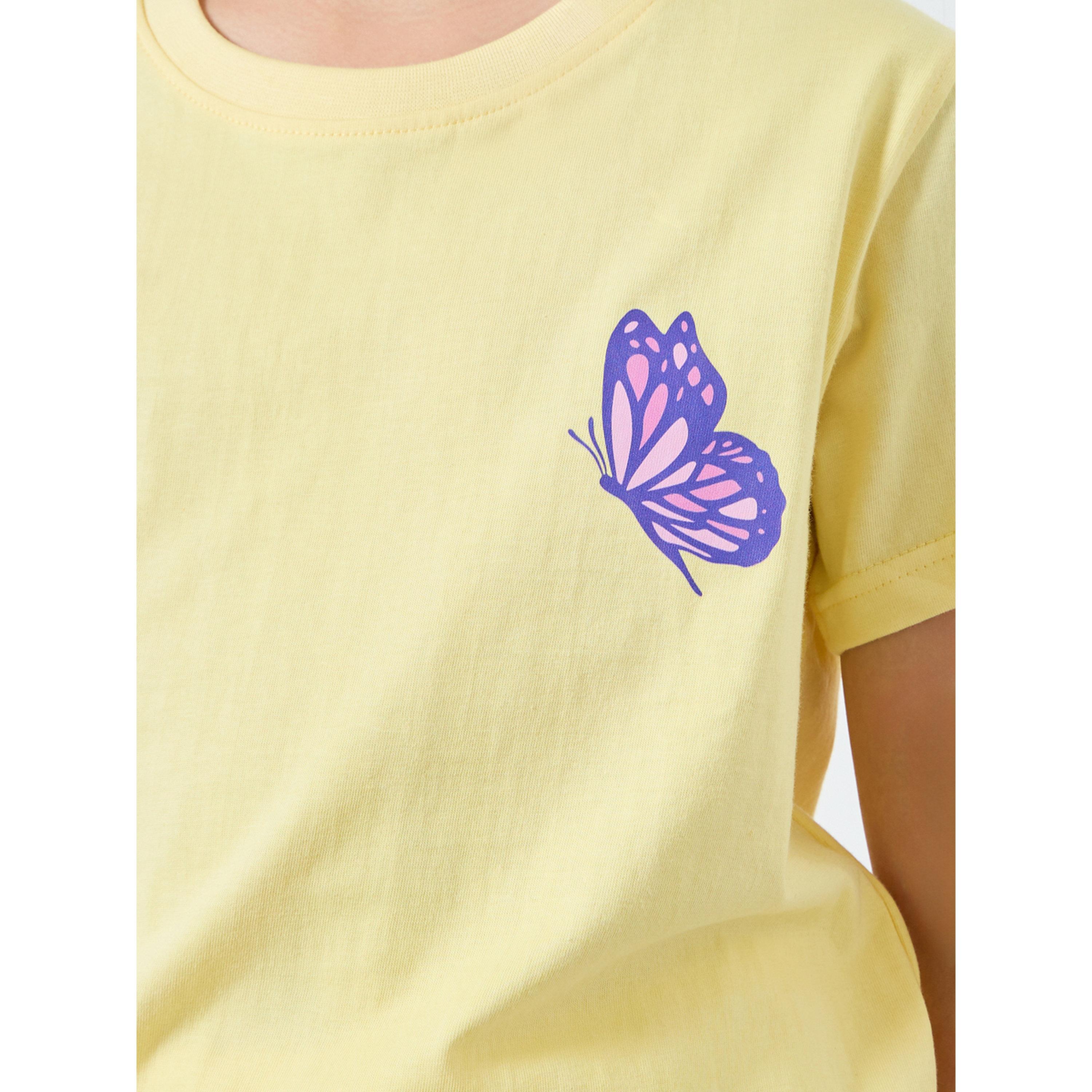 Styli Girls Yellow Graphic Print T-Shirt-girls-clothing-tshirts-image-4