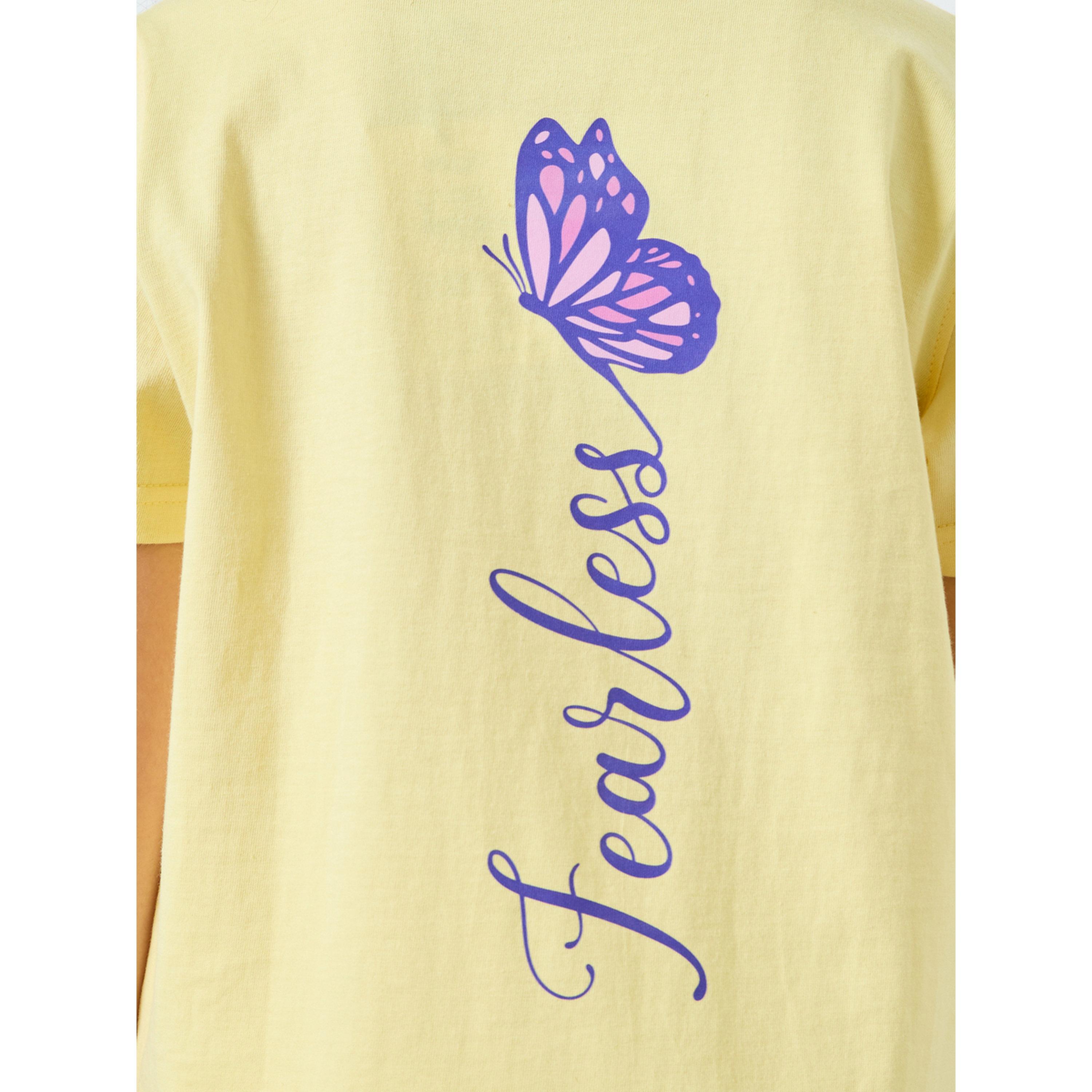 Styli Girls Yellow Graphic Print T-Shirt-girls-clothing-tshirts-image-5