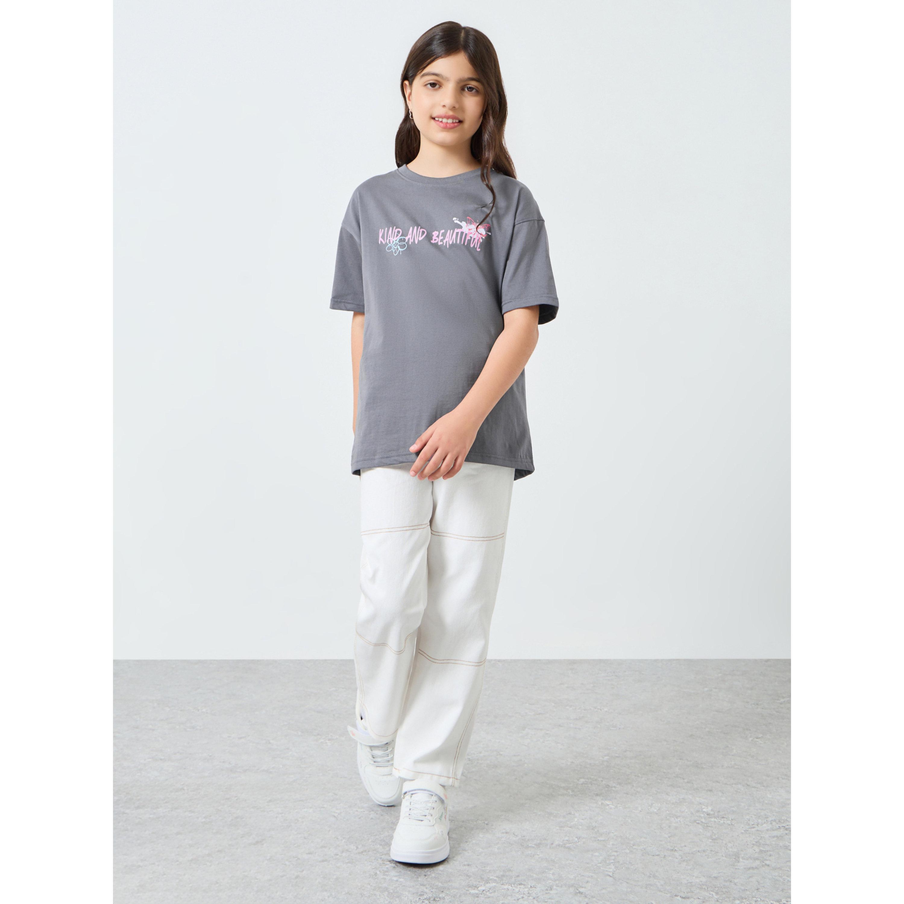 تيشيرت قطن بطبعة جرافيك للفتيات-girls-clothing-tshirts-image-2
