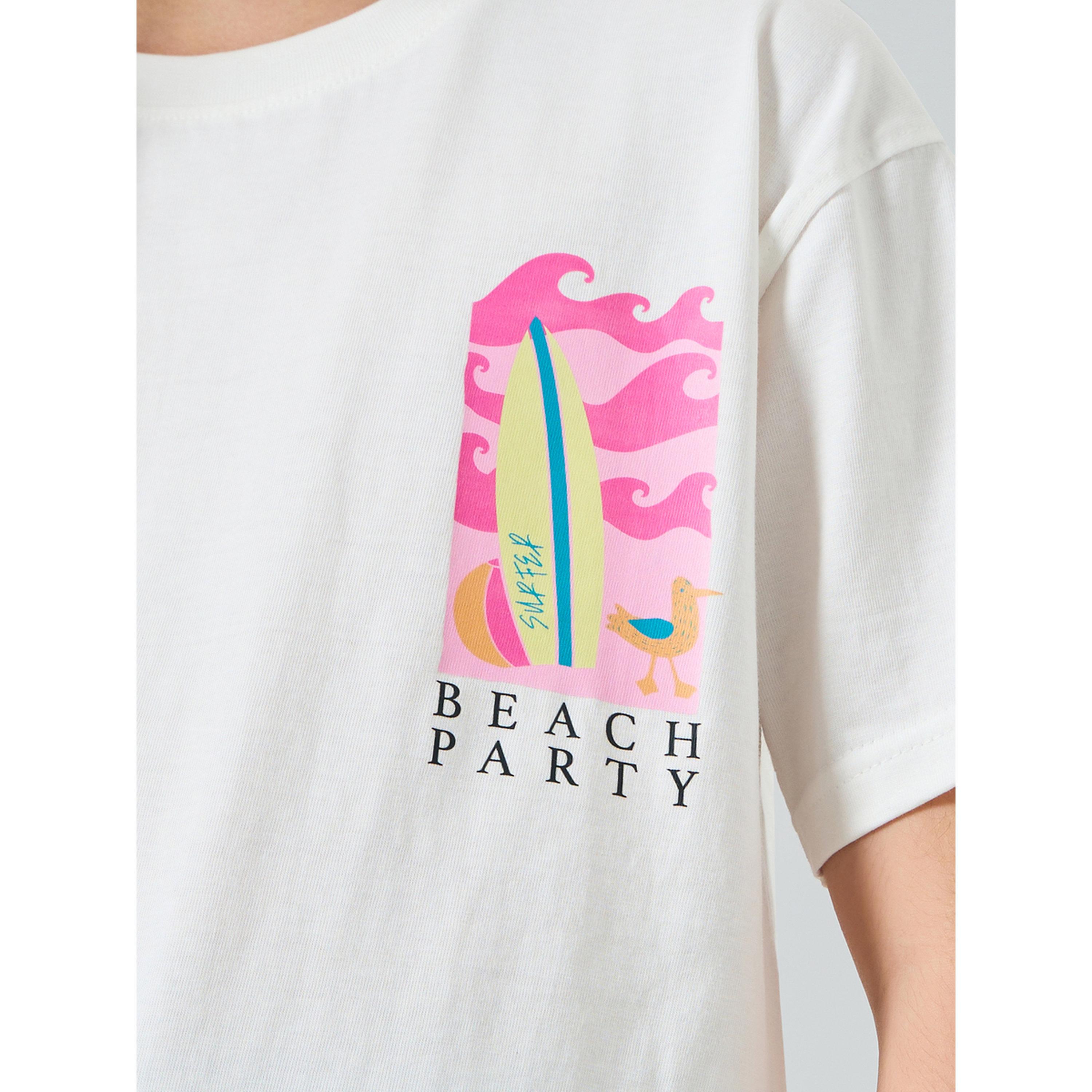Styli Girls Off-White Graphic Print T-Shirt-girls-clothing-tshirts-image-4