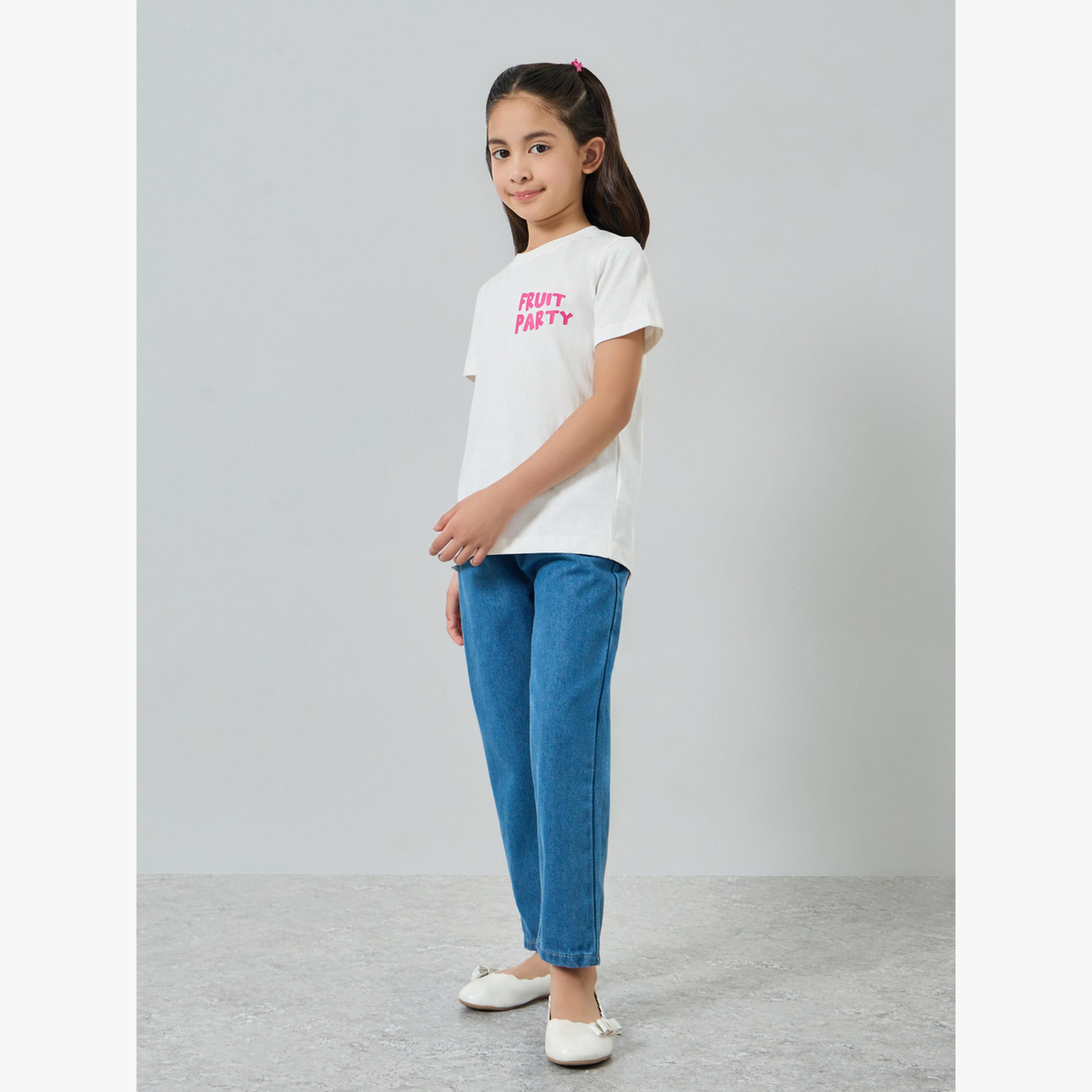 تيشيرت بطبعة جرافيك وأكمام قصيرة-girls-clothing-tshirts-image-2