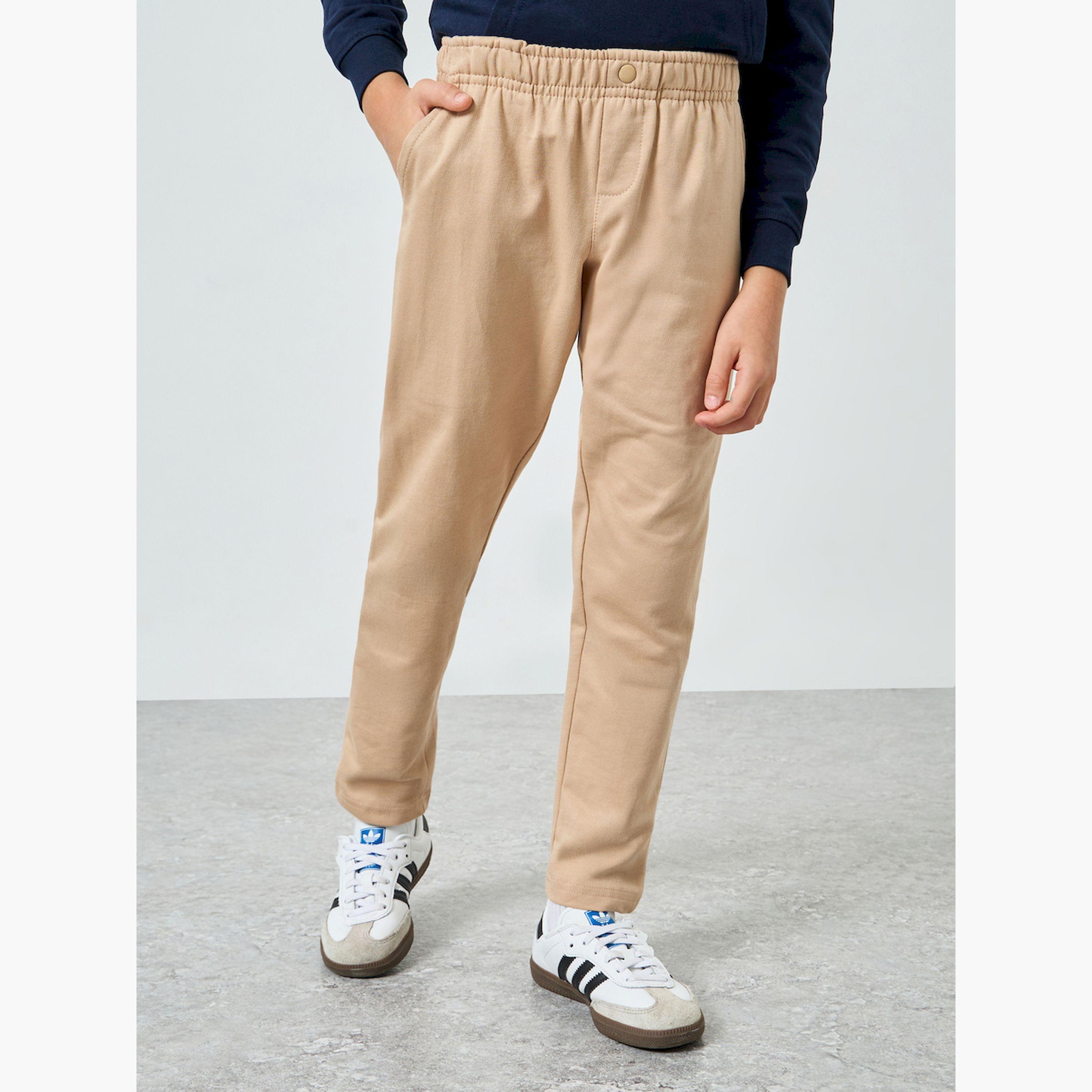 Styli Boys Beige Cotton Joggers-boys-clothing-bottoms-joggersandtrackpants-image-1